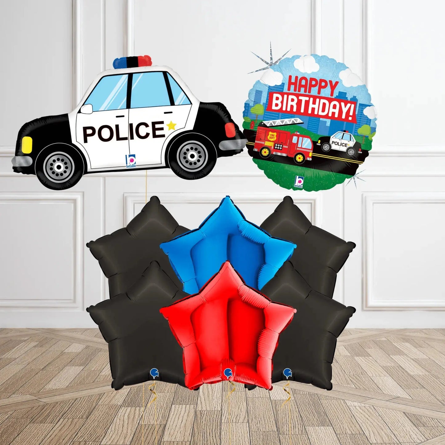 Police Car Birthday Balloon Bouquet | The Party Hut