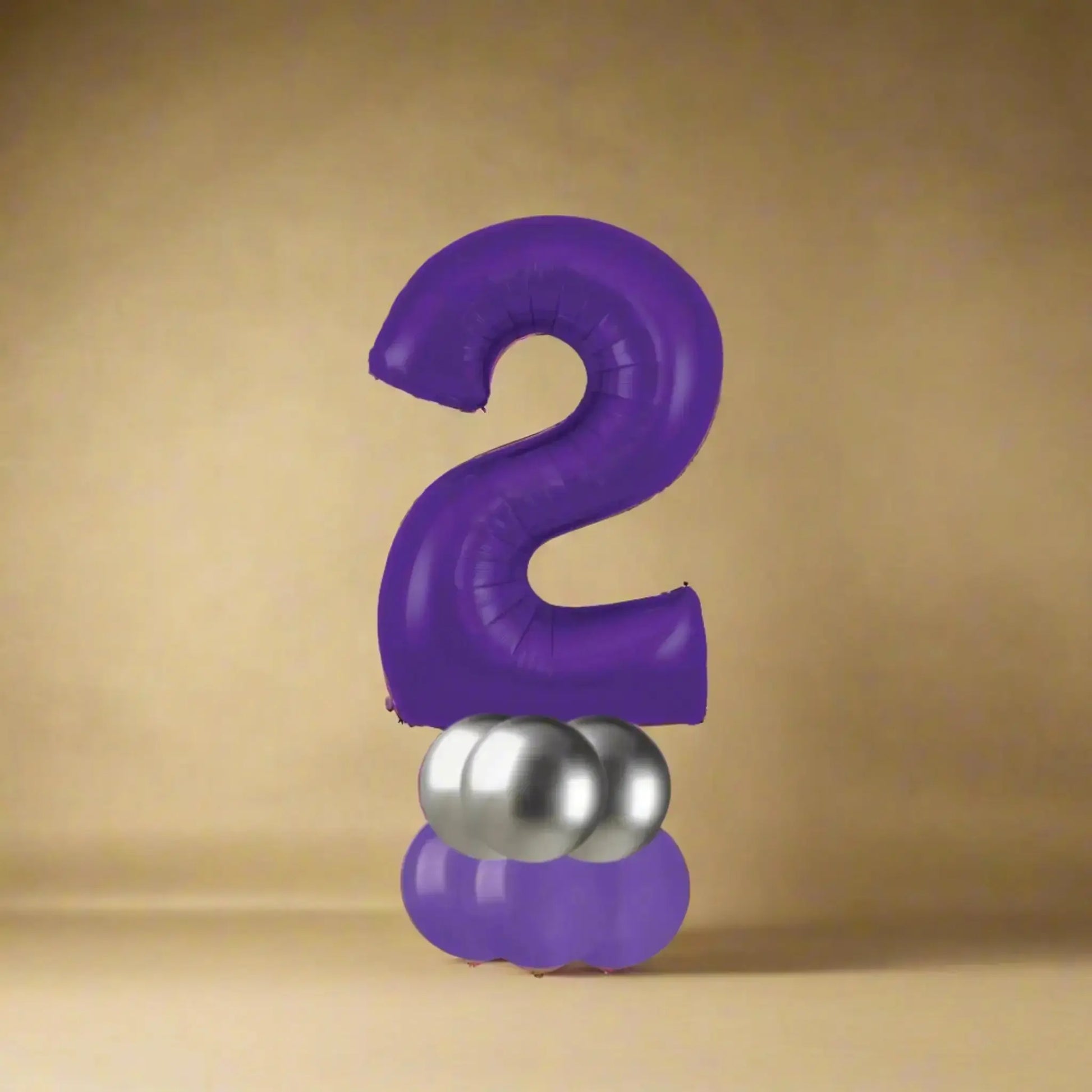 💜 Basic Purple Number Balloon Stacks – 6ft Tall! 💜