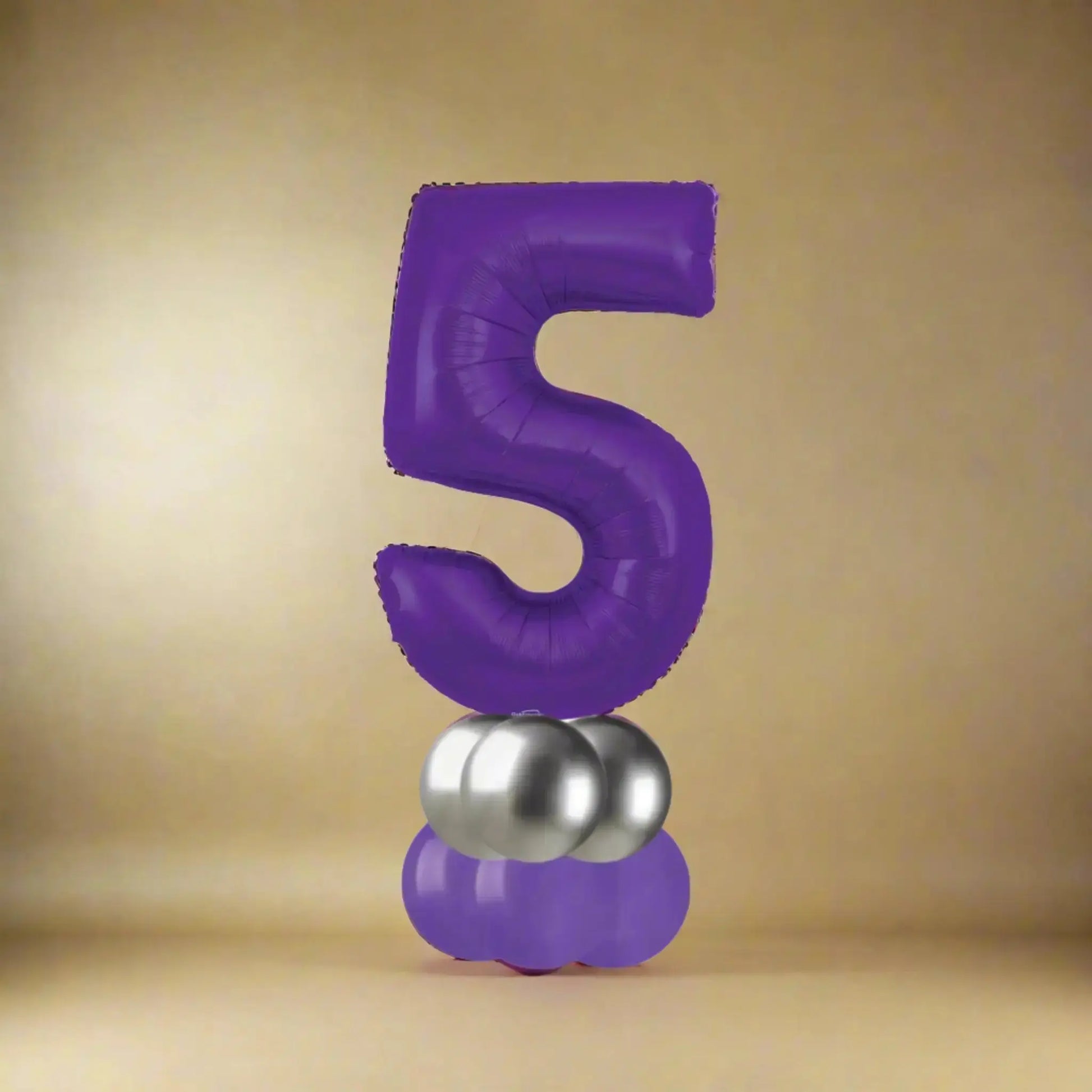 💜 Basic Purple Number Balloon Stacks – 6ft Tall! 💜