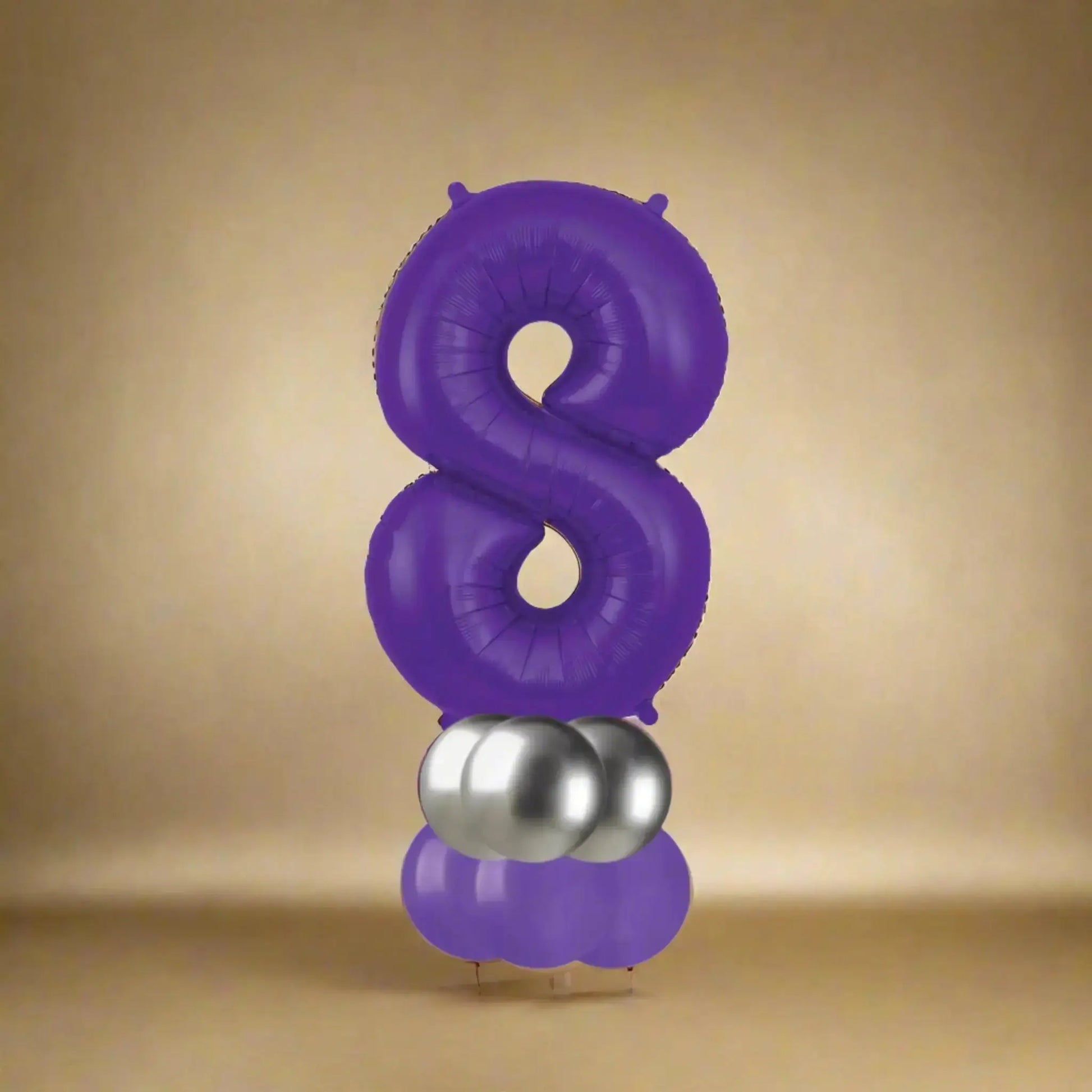 💜 Basic Purple Number Balloon Stacks – 6ft Tall! 💜