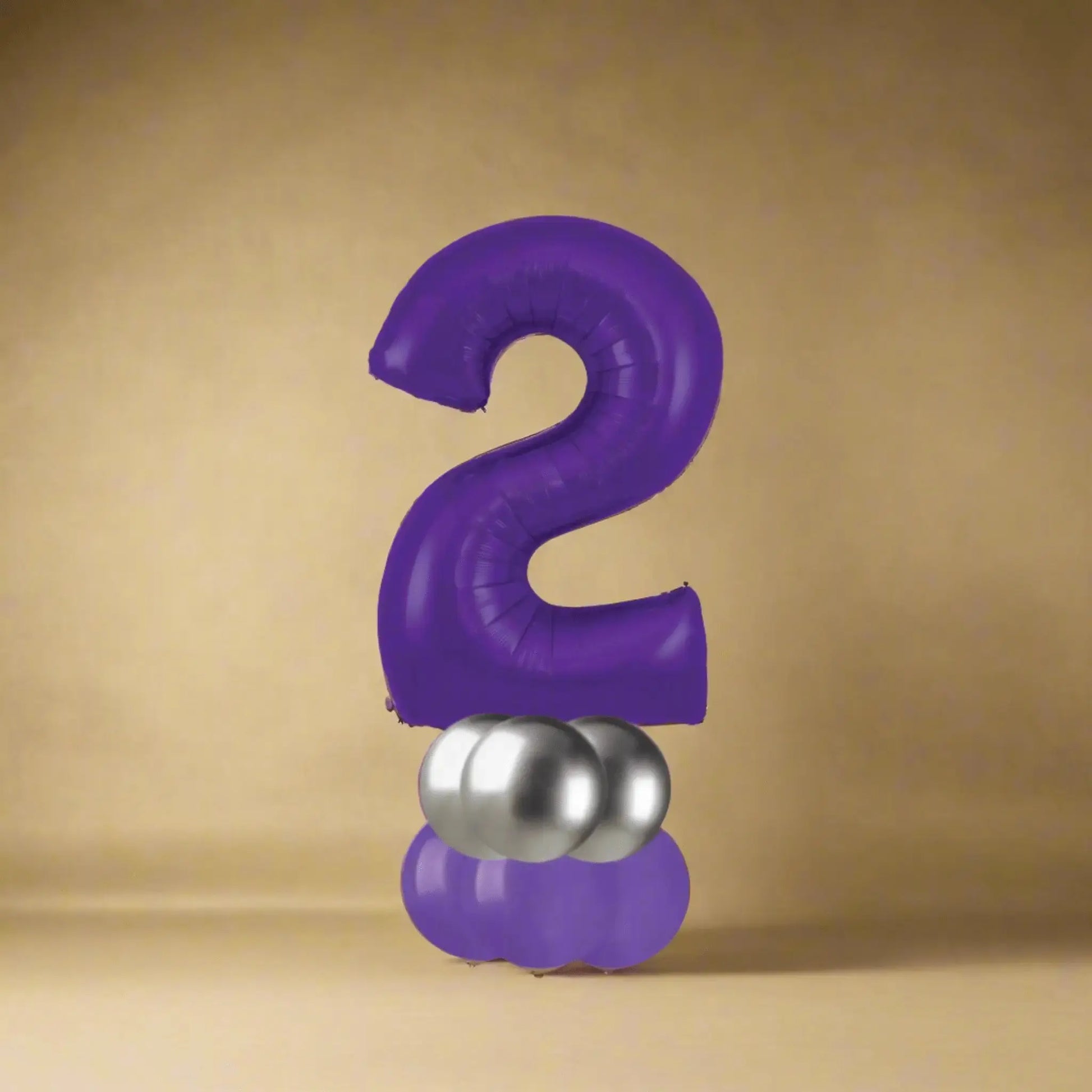💜 Basic Purple Number Balloon Stacks – 6ft Tall! 💜