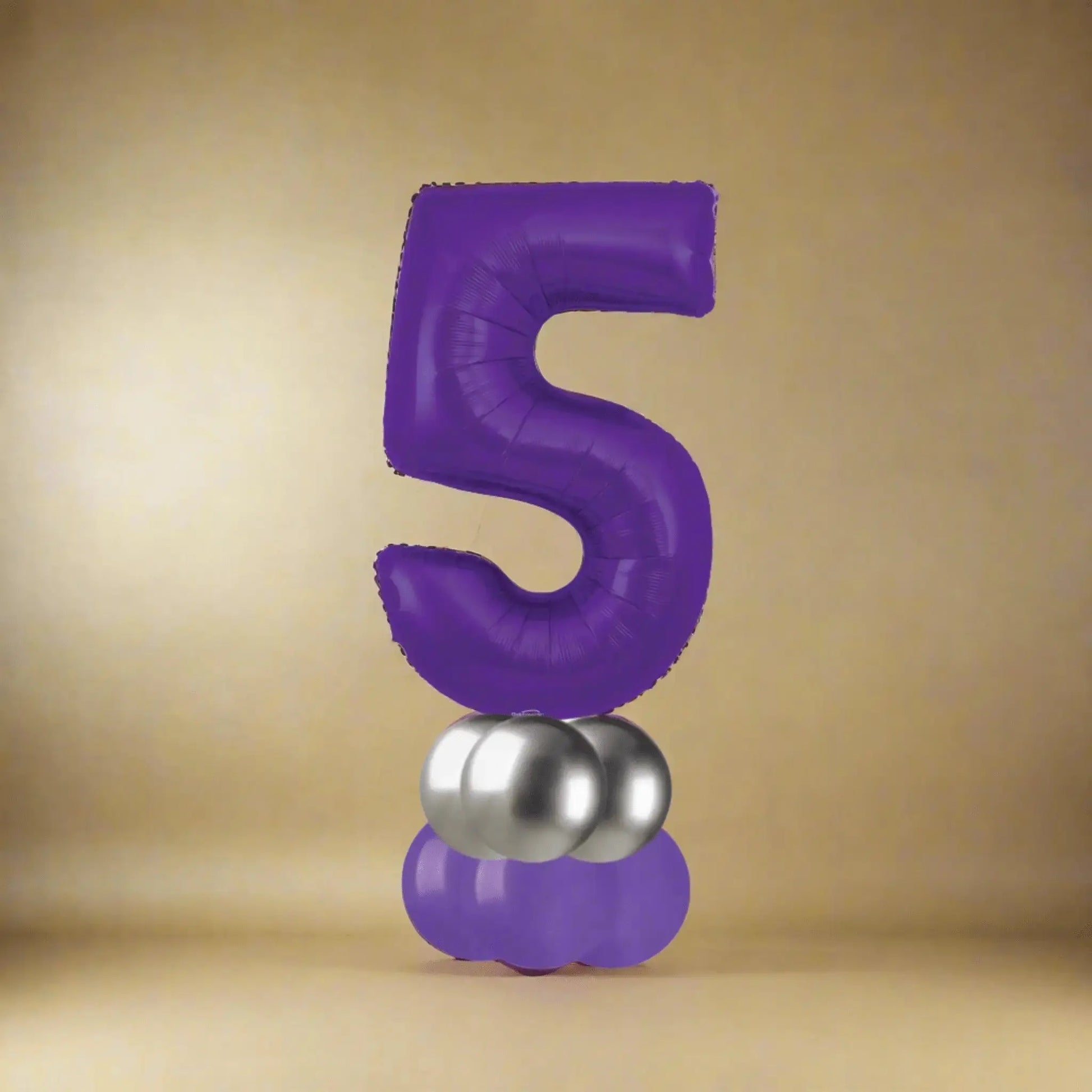 💜 Basic Purple Number Balloon Stacks – 6ft Tall! 💜