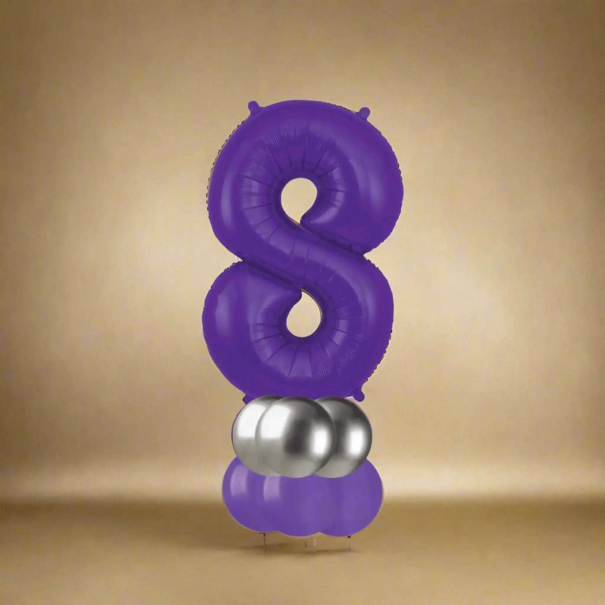 💜 Basic Purple Number Balloon Stacks – 6ft Tall! 💜