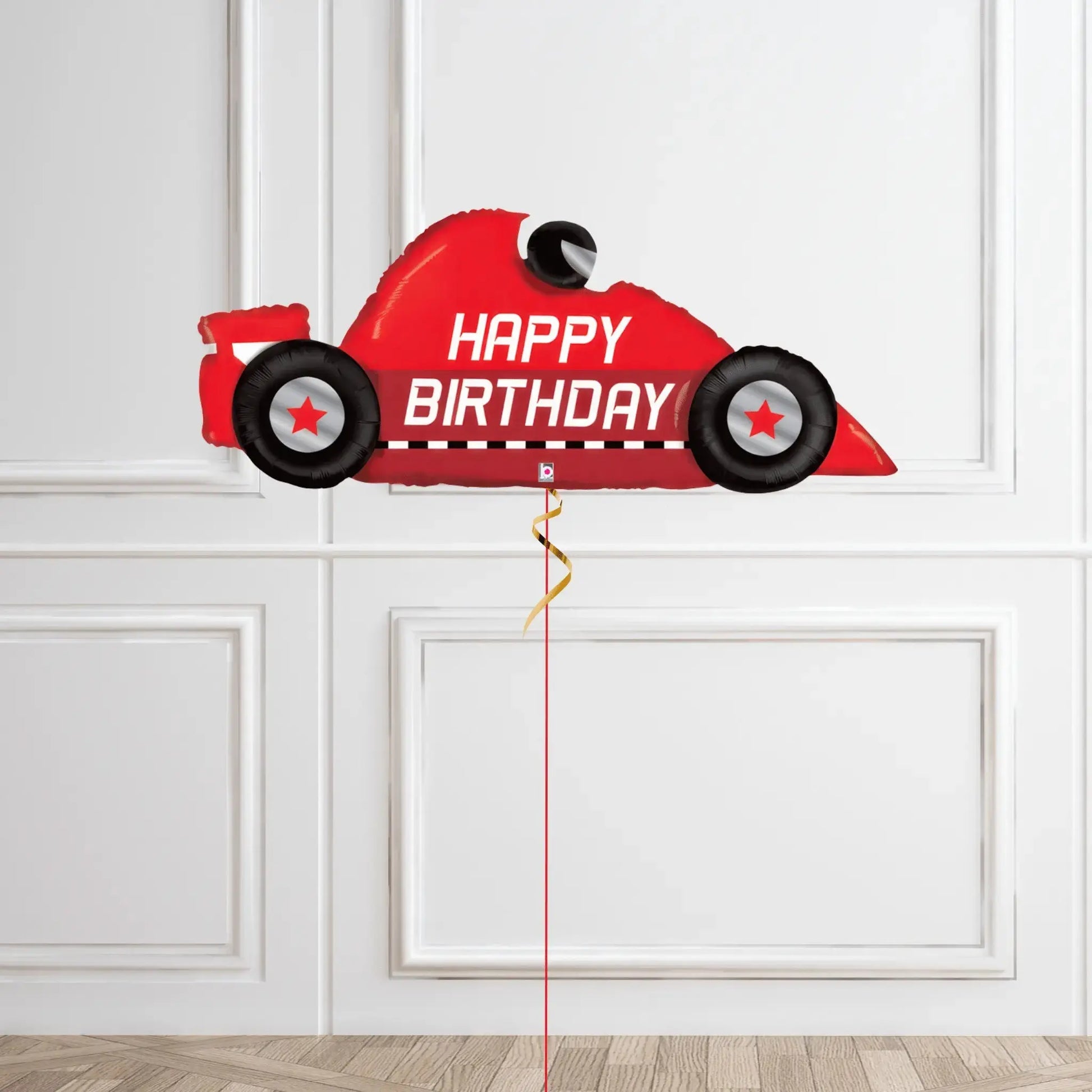 Race Car Birthday Helium Balloon – Dynamic Red Racing Party Decoration