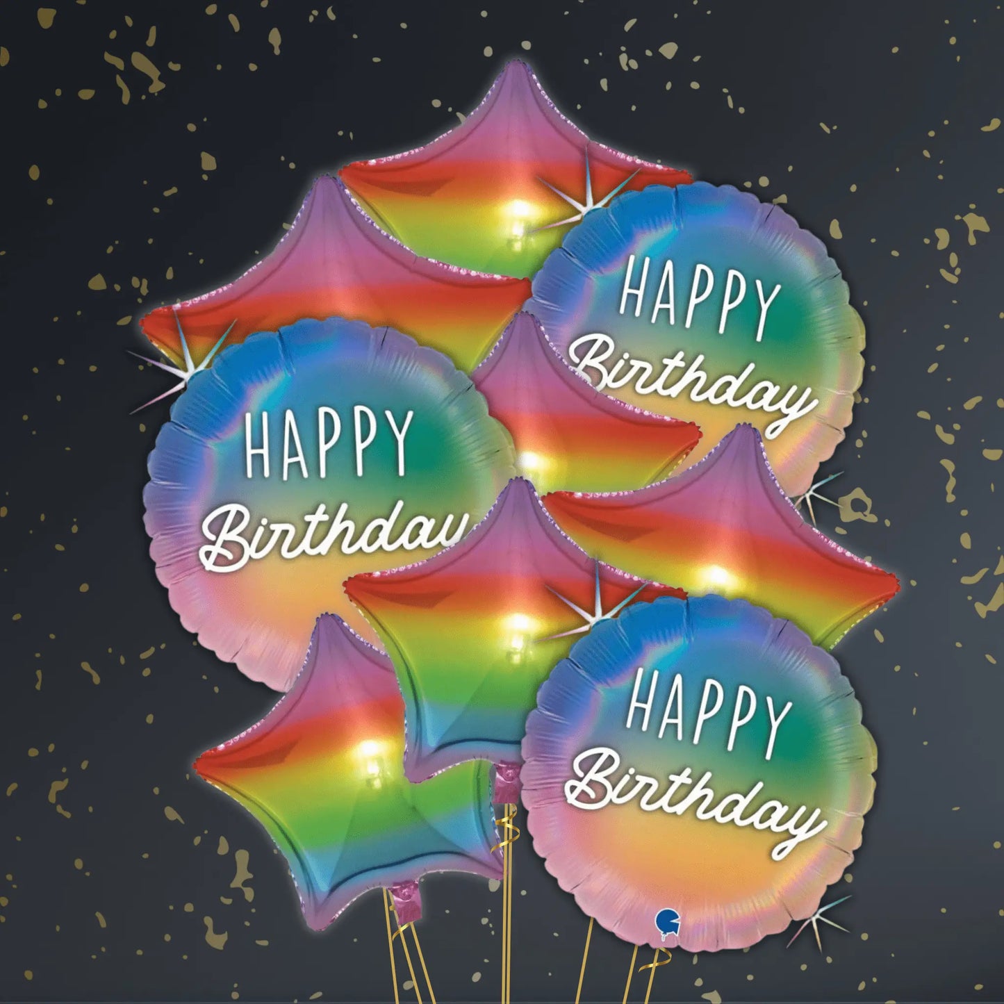 18" Birthday Rainbow Balloon – Single or Balloon Bouquet | The Party Hut