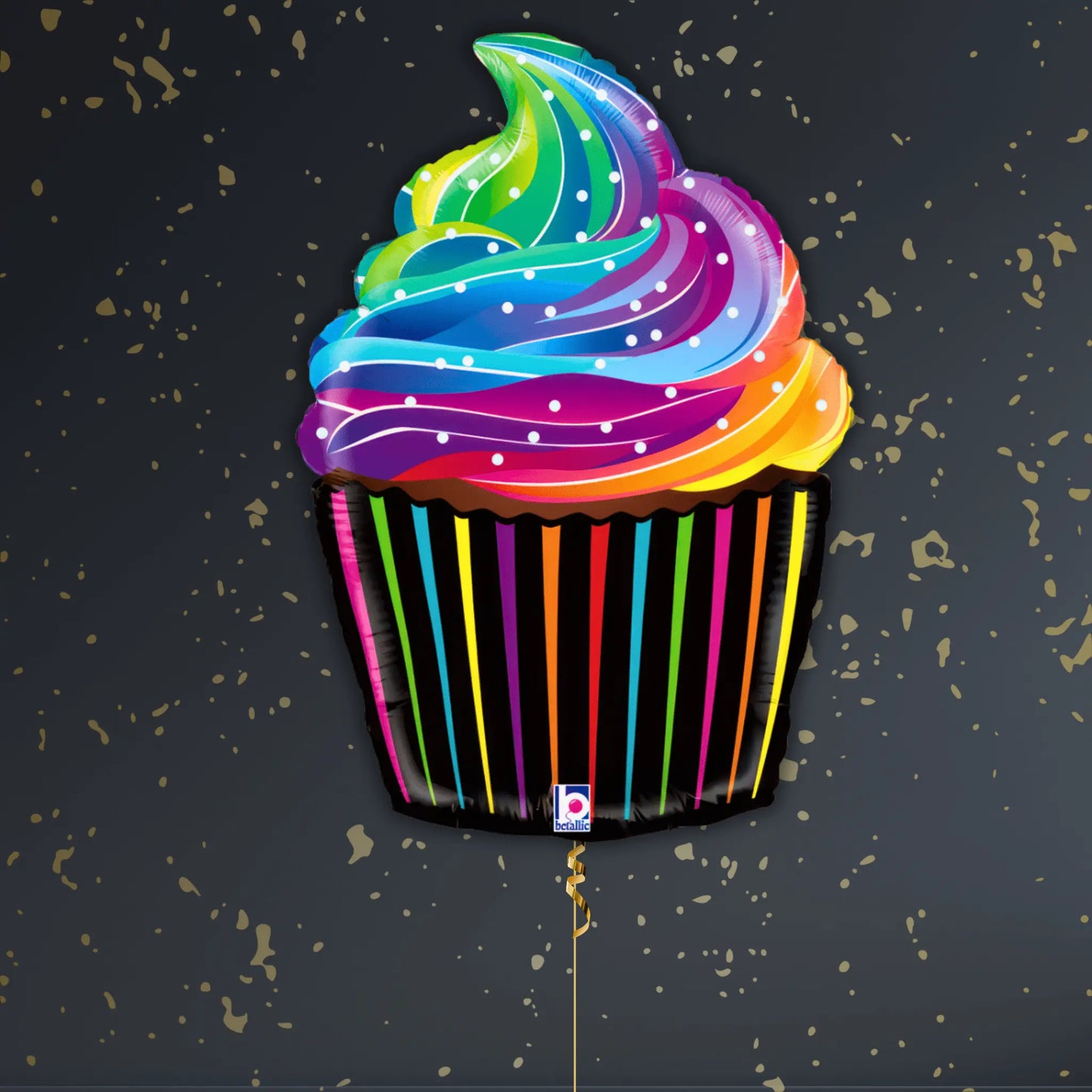 22" Rainbow Cupcake Foil Balloon – Single or Balloon Bouquet | The Party Hut