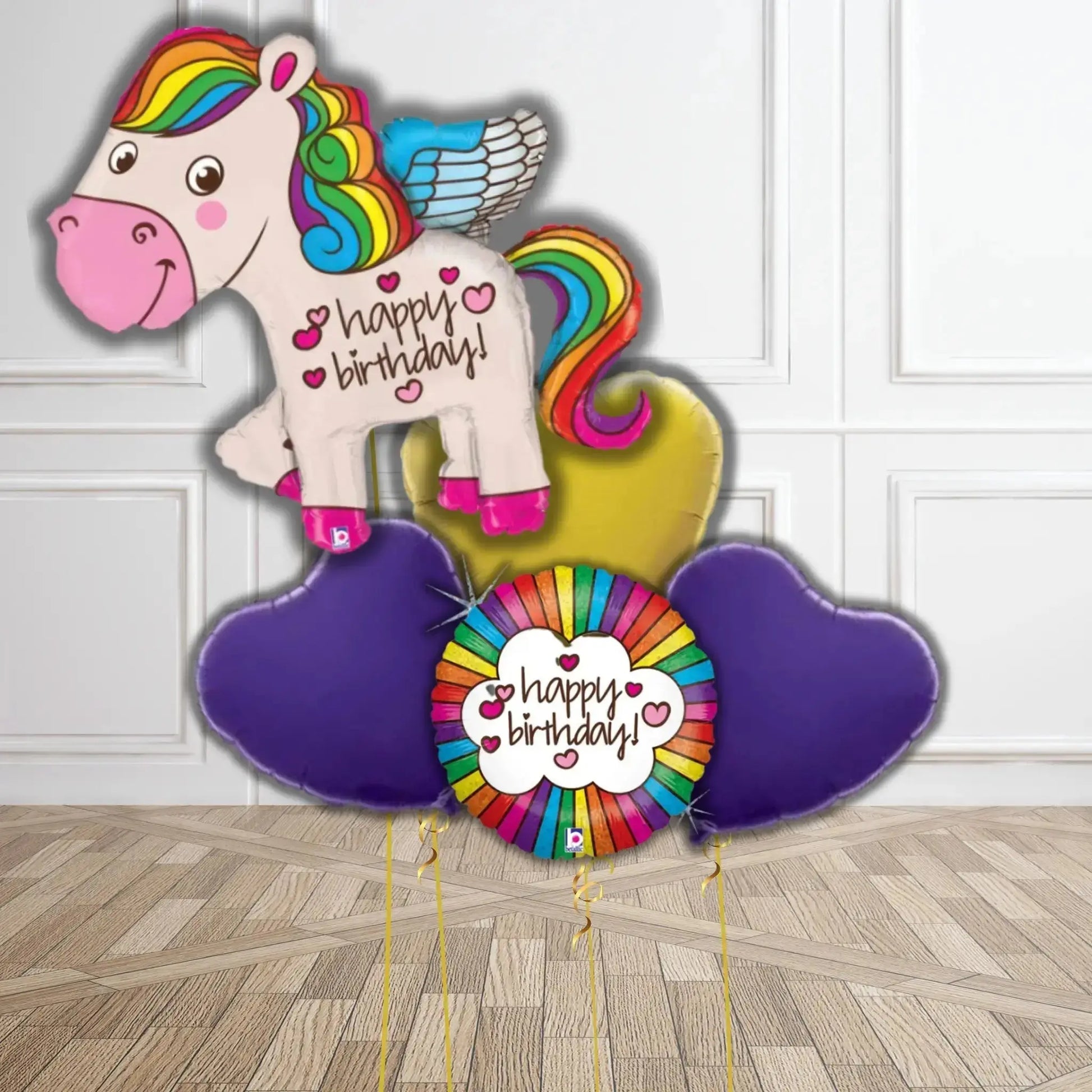 Rainbow Pegasus Birthday Balloon Bouquet Set
