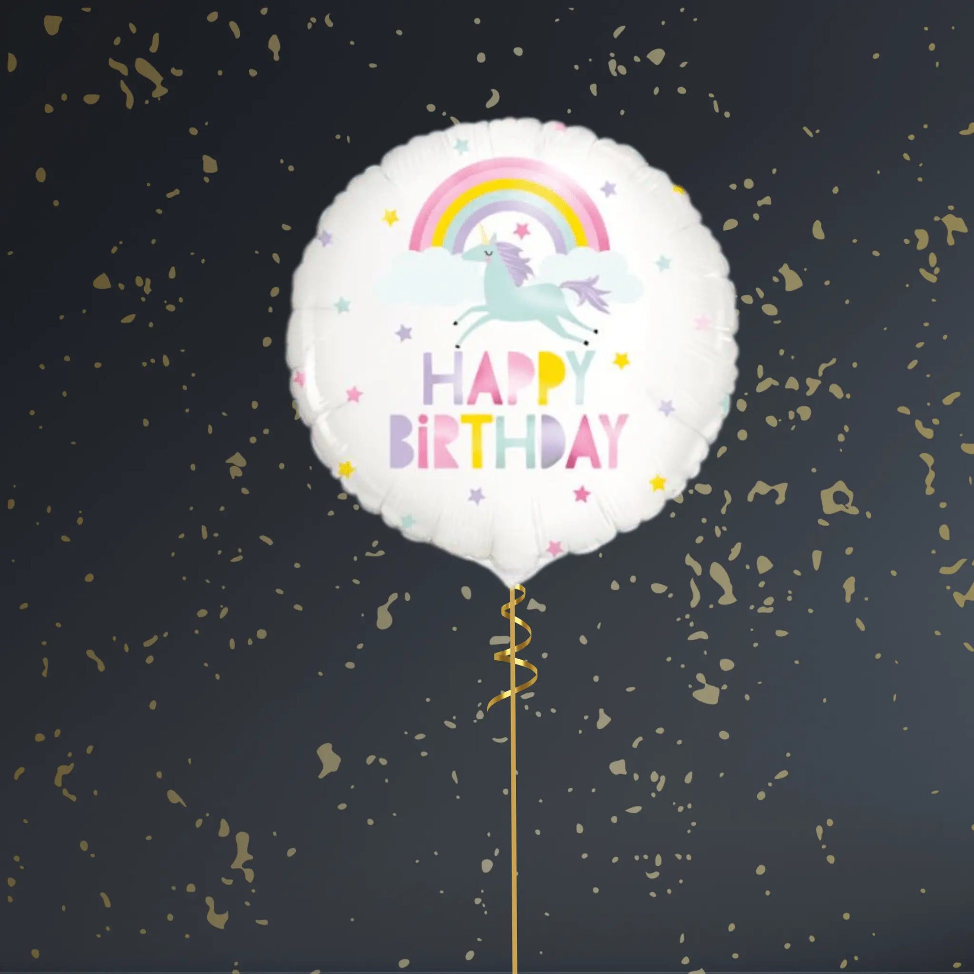 Birthday Unicorn and Rainbows Balloon Package - Helium Filled