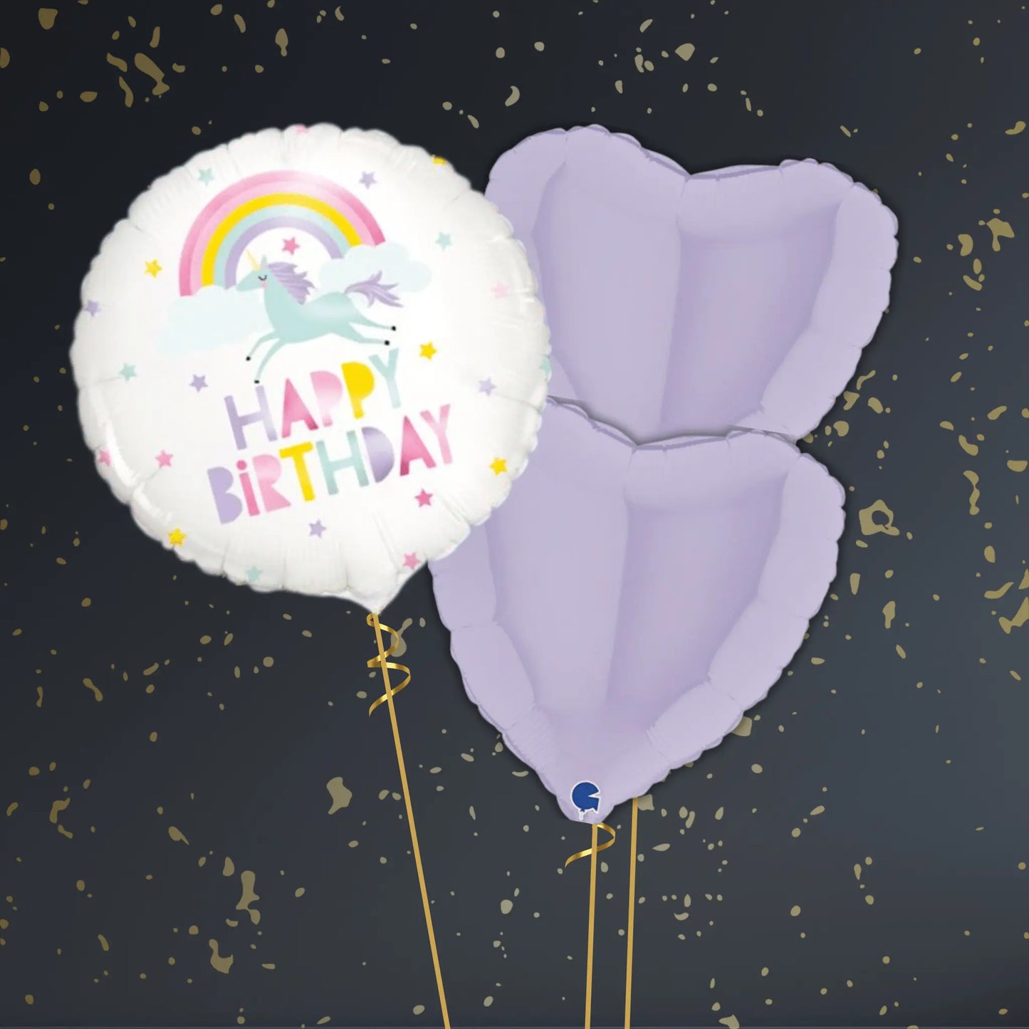 18" Rainbow & Unicorn Happy Birthday Foil Balloon – Single or Balloon Bouquet | The Party Hut