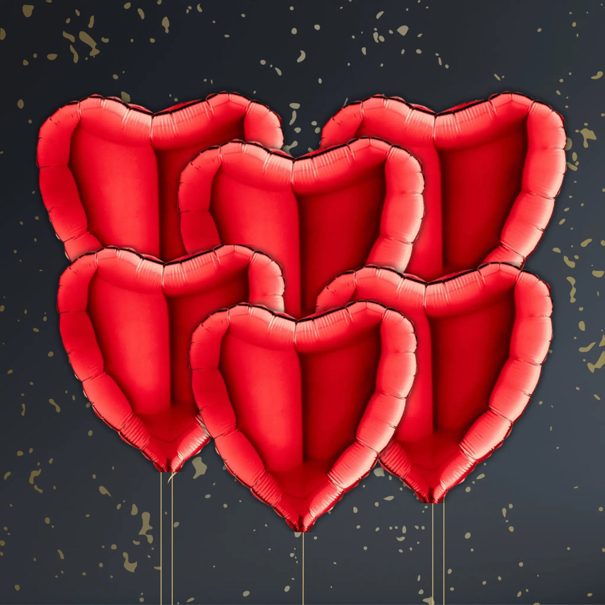 Red Heart Balloon Package - Helium Filled
