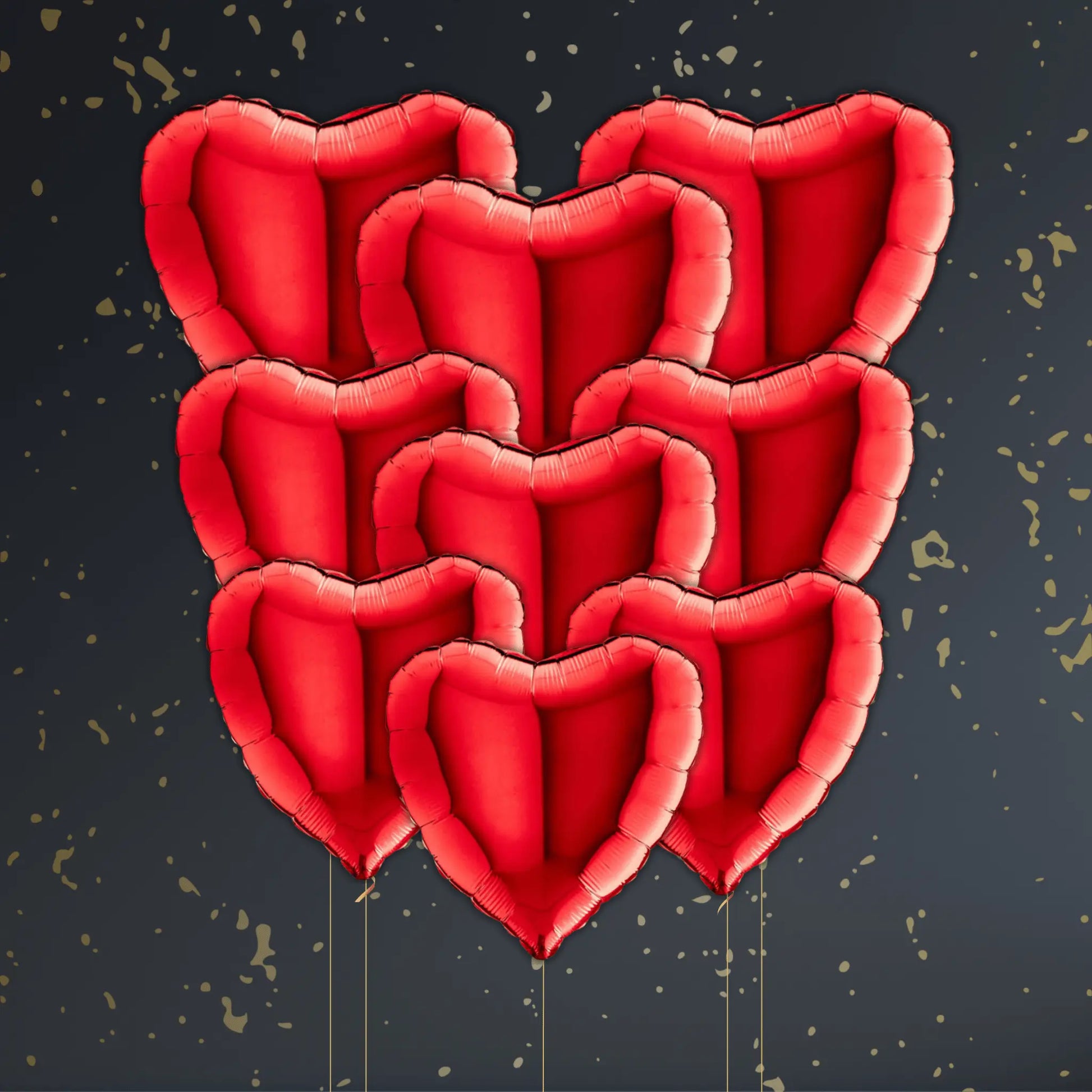 Red Heart Balloon Package - Helium Filled