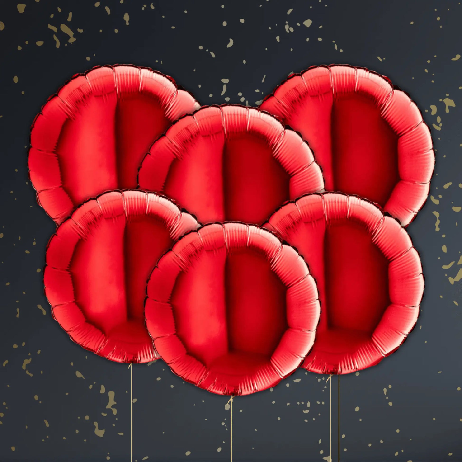 Red Round Balloon Package - Helium Filled
