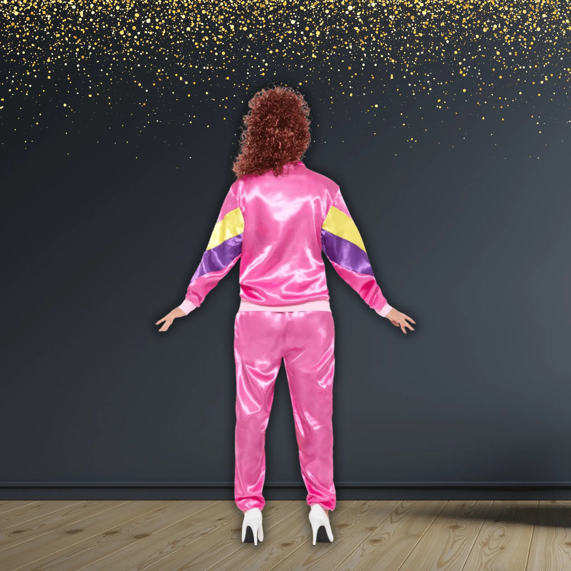🎶 Retro 1980s Tracksuit Costume – Pink & Purple Neon Flashback! 🎭