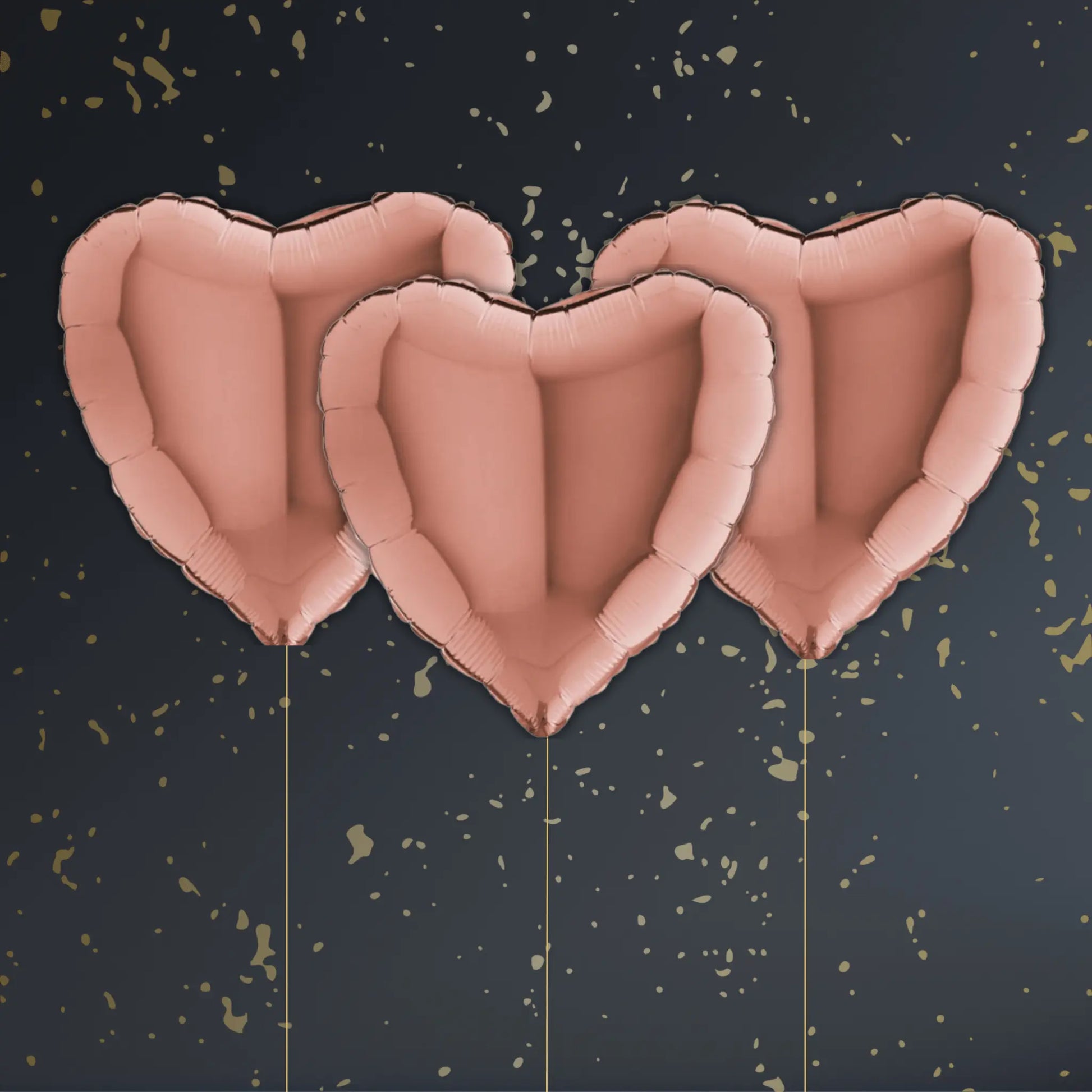 Rose Gold Heart Balloon Package - Helium Filled
