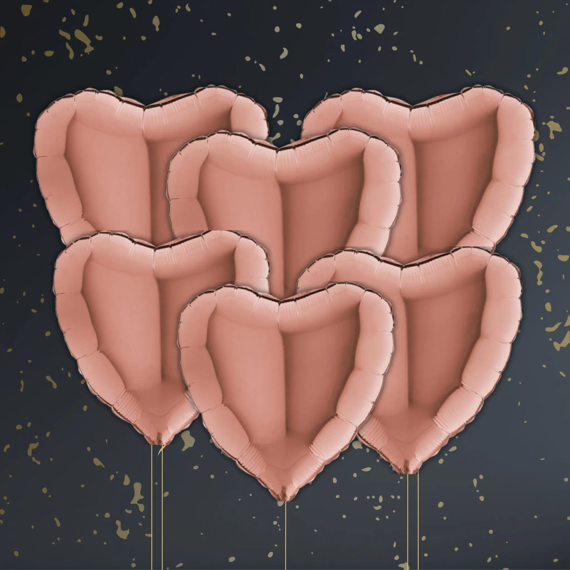 Rose Gold Heart Balloon Package - Helium Filled