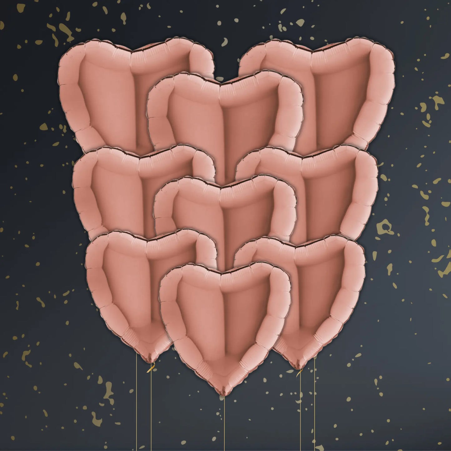 18" Rose Gold Heart Foil Balloon – Single or Balloon Bouquet | The Party Hut
