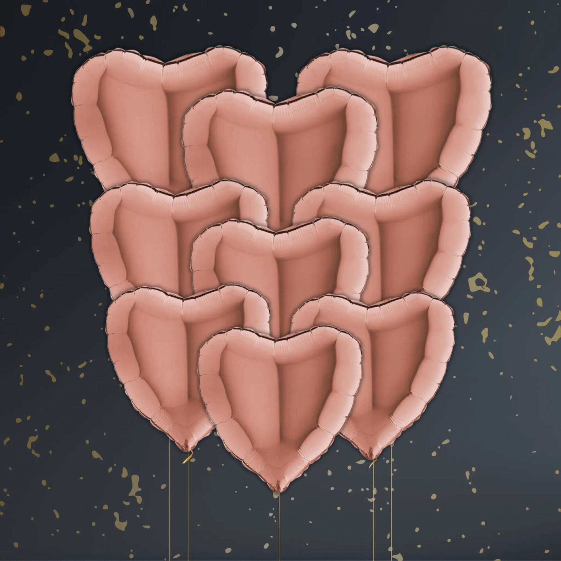 Rose Gold Heart Balloon Package - Helium Filled