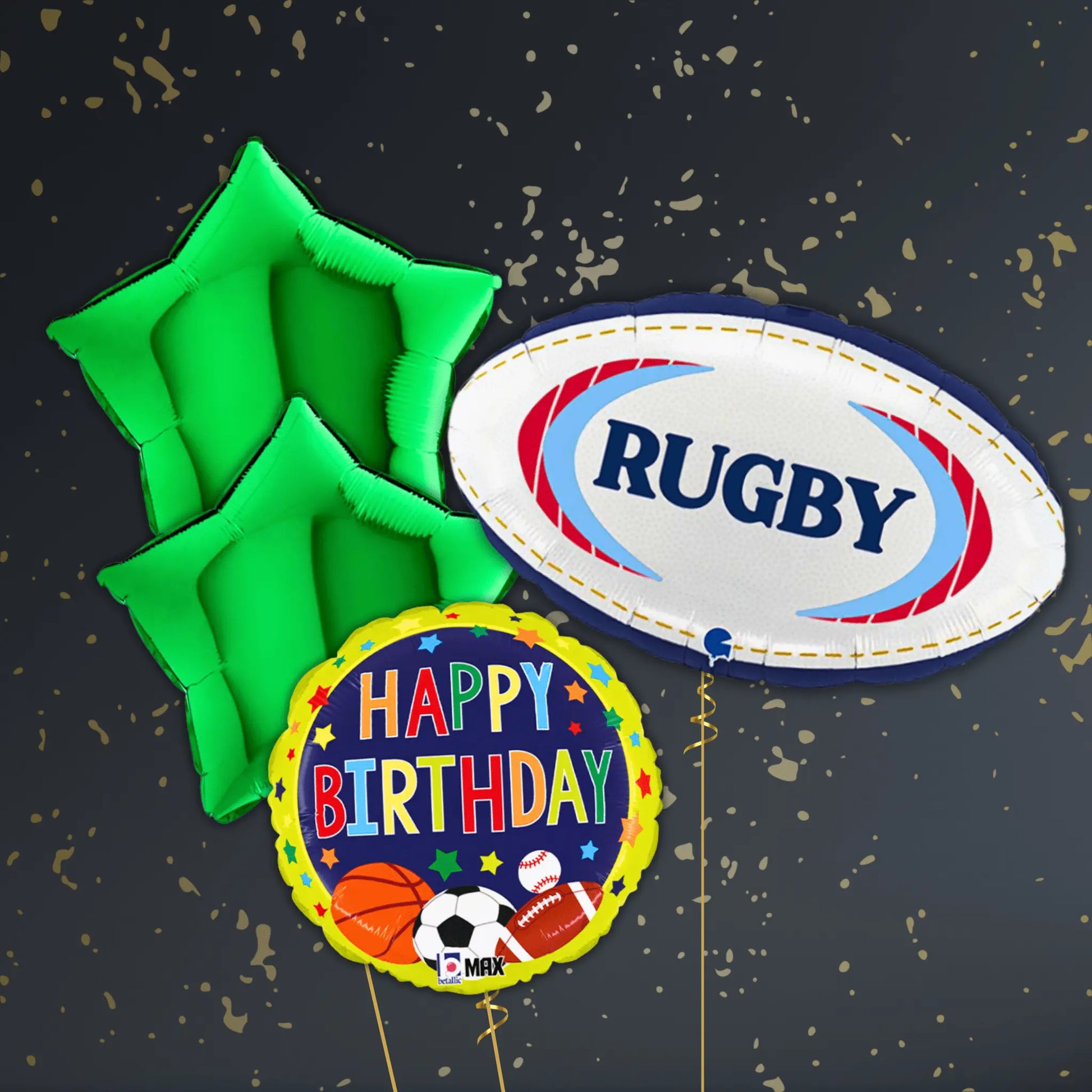 Rugby Ball Balloon Package - Helium Filled