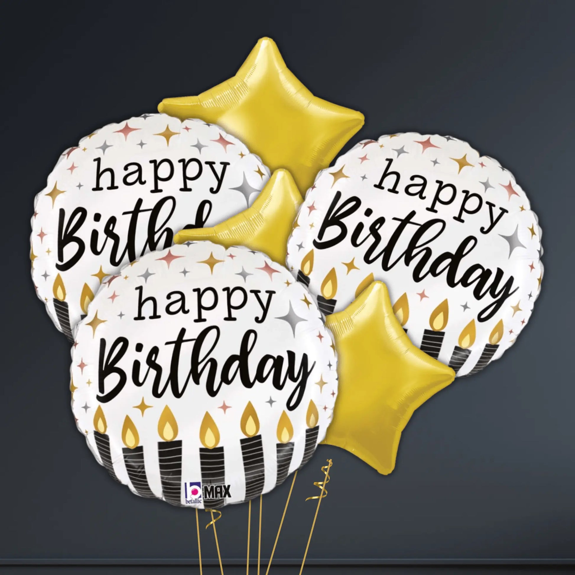 Metallic Birthday Candles Balloon Package