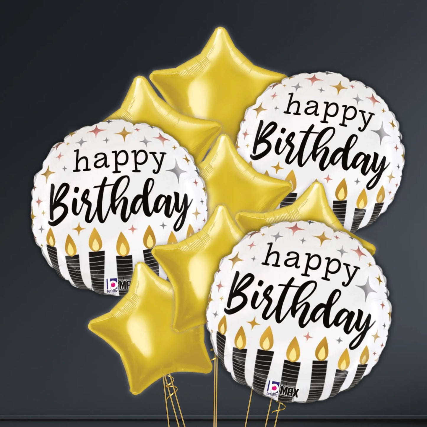 Satin Metallic Birthday Candle Foil Balloons - Single or Bouquet Options | The Party Hut