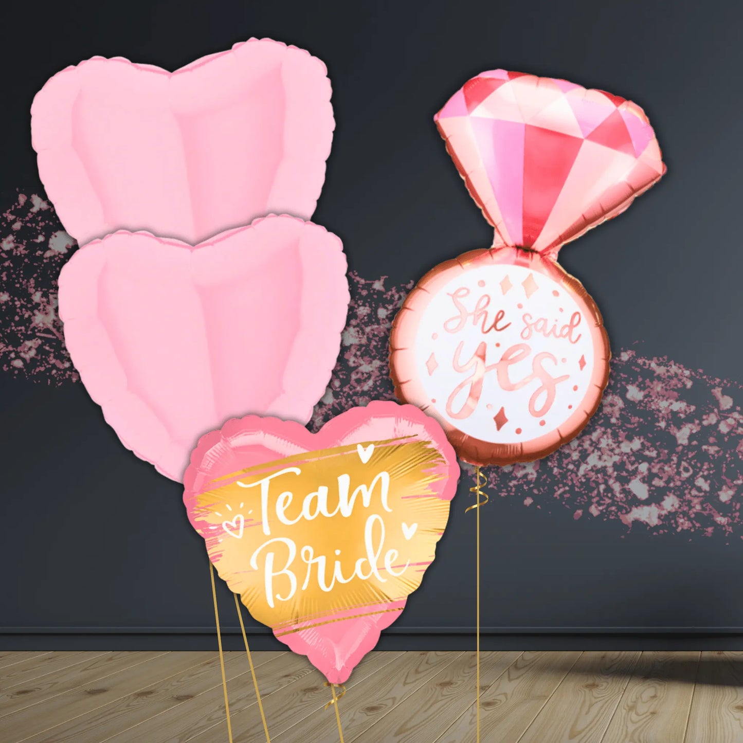 28" She Said Yes Ring Foil Balloon – Single or with Team Bride Balloon Bouquet | The Party Hut