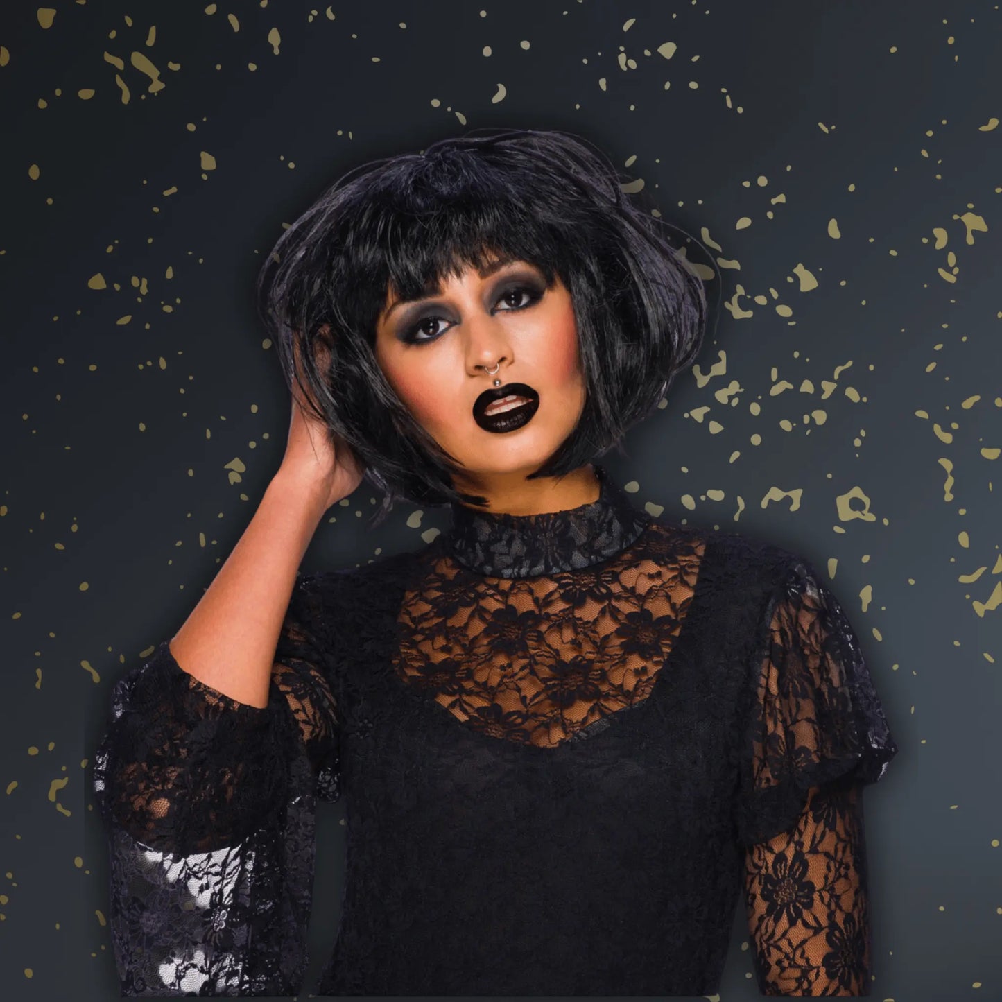 Elegance Black Short Wig – Stylish & Sophisticated Fancy Dress Accessory | The Party Hut