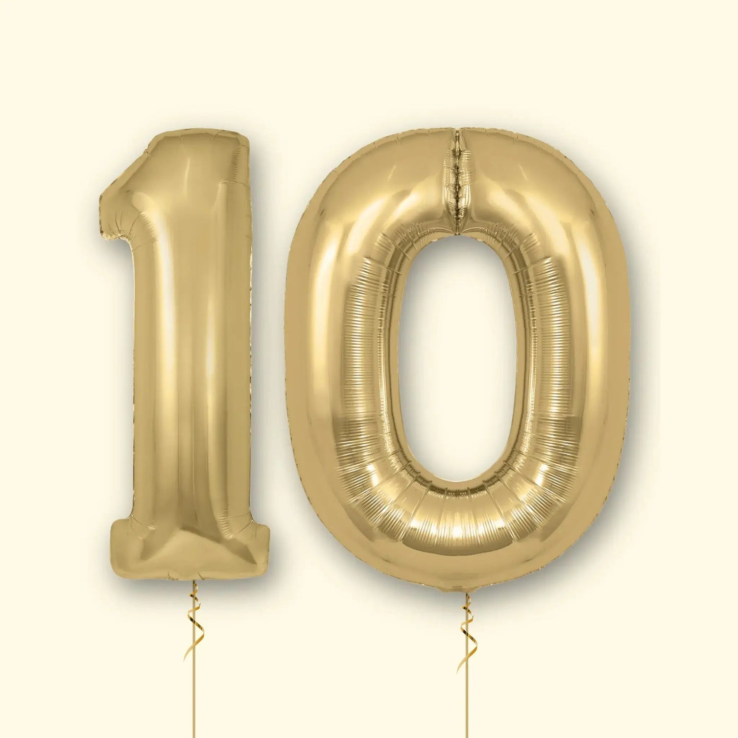 Silk Gold Number Balloons - 34", With Helium | The Party Hut