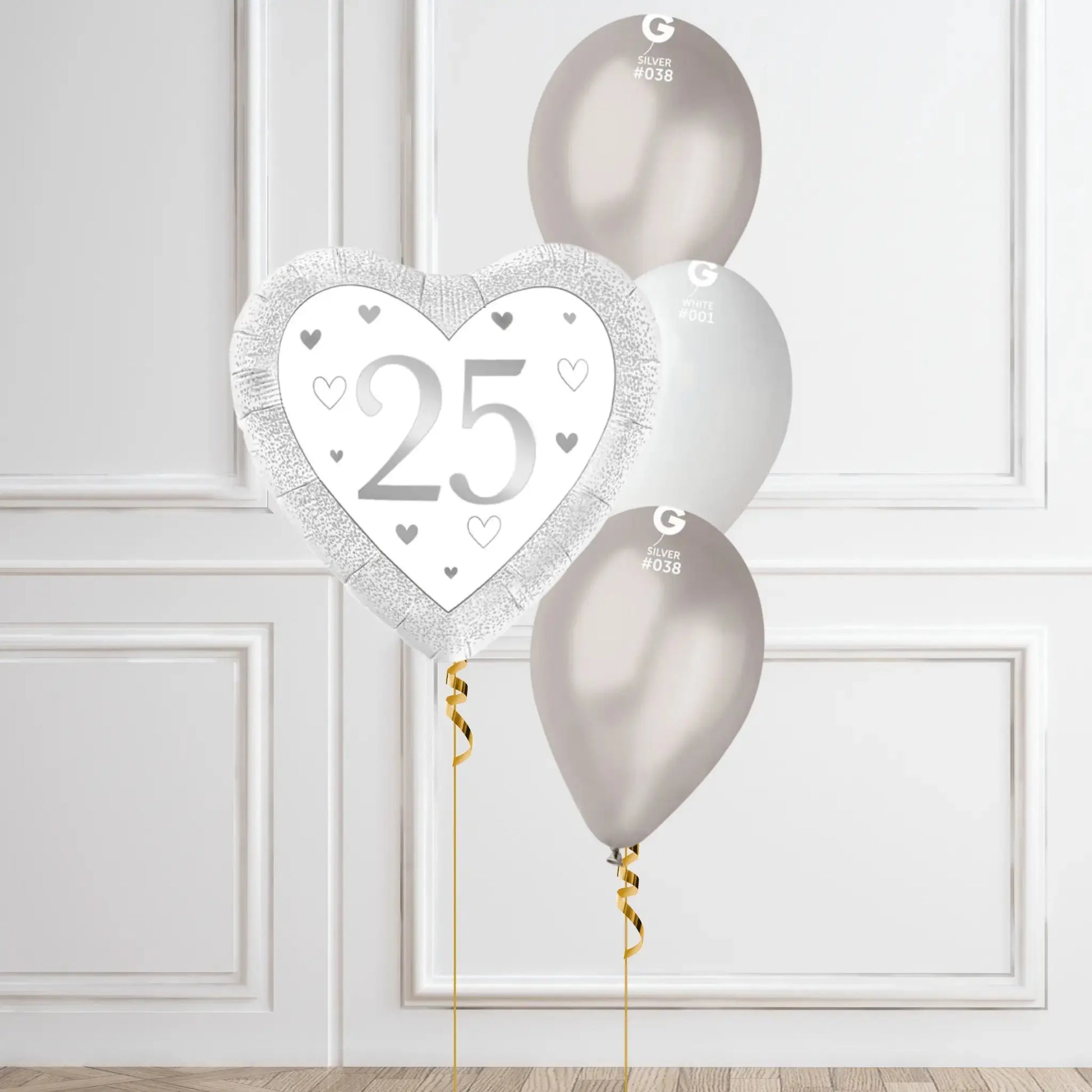 Silver 25th Anniversary Balloon Bouquet