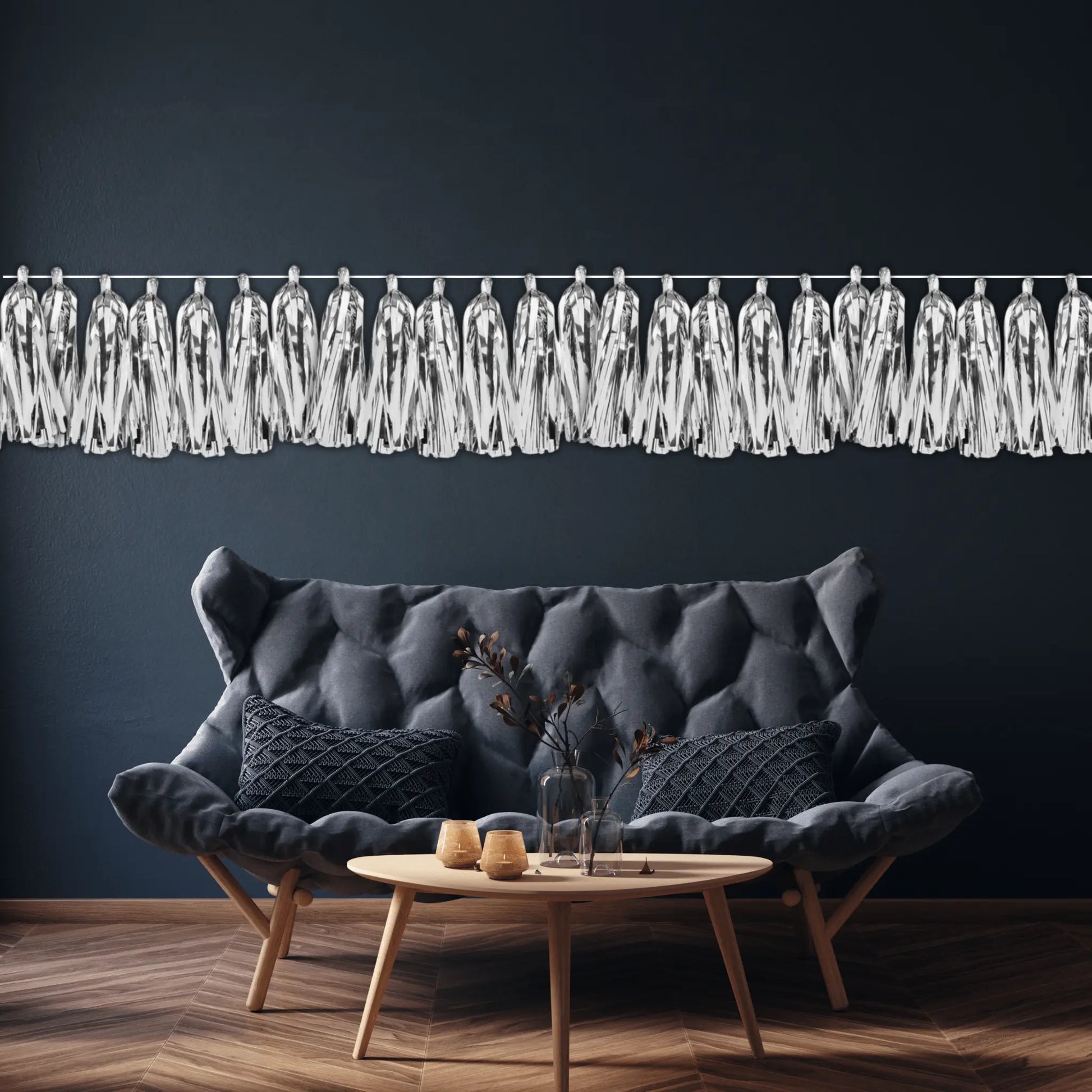 1.5m Silver Tassel Garland