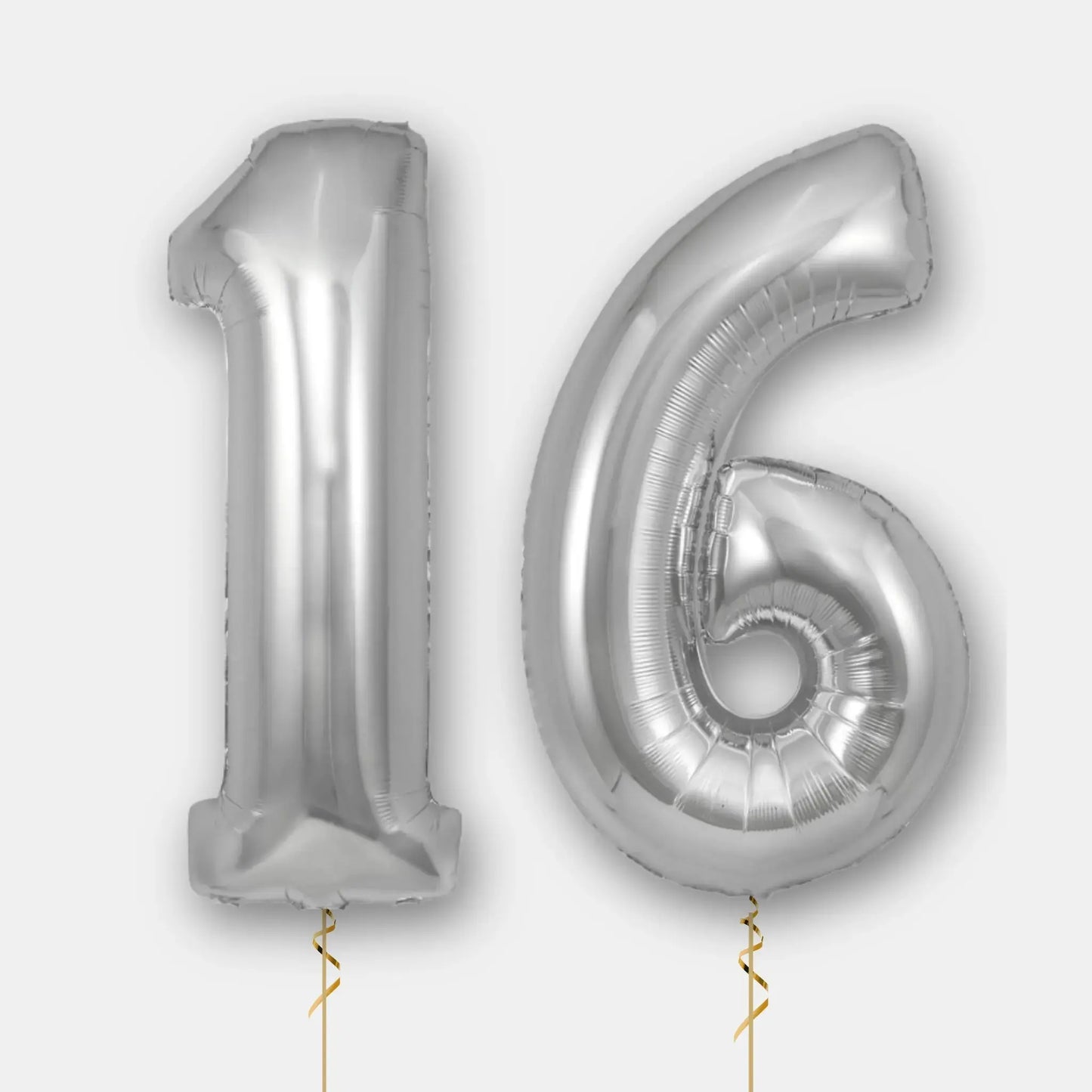 Silver Number Balloons - 34", With Helium | The Party Hut