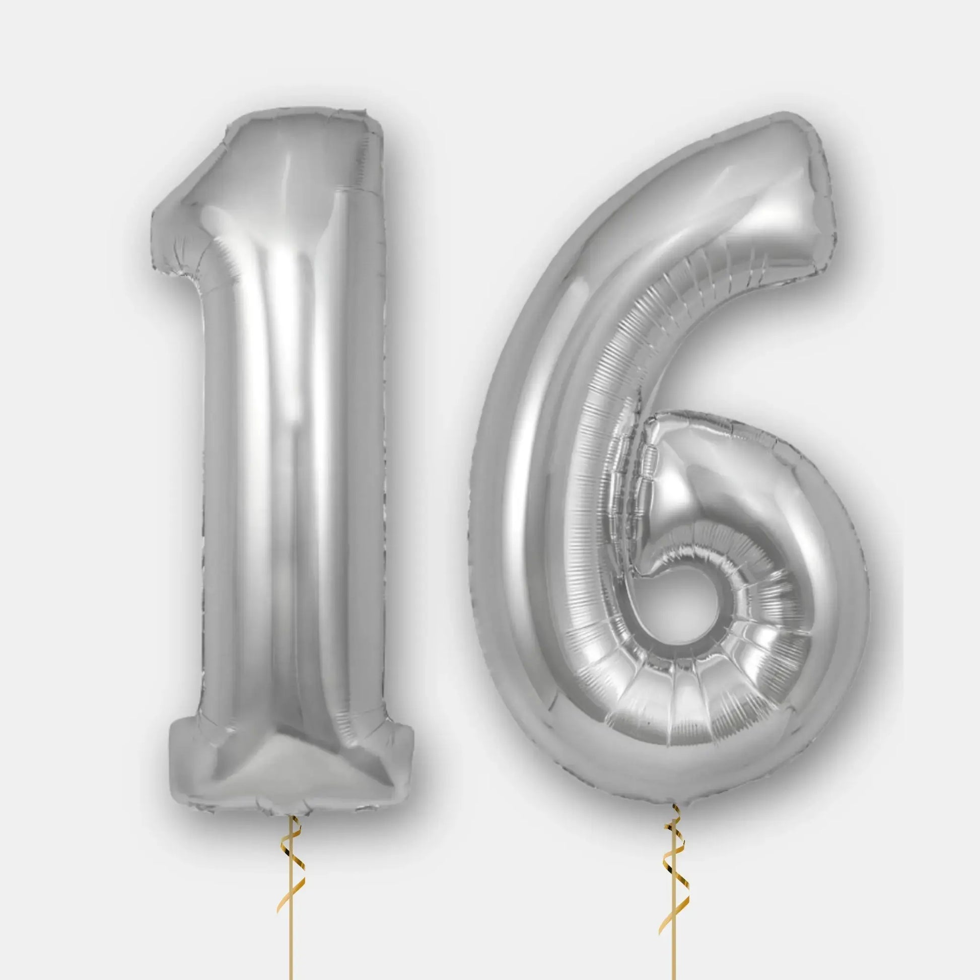 Silver Number Balloon 34" – Helium Included