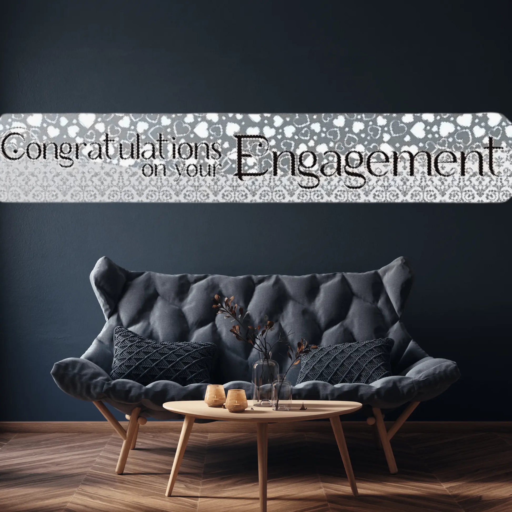 Silver "Congratulations on Your Engagement" Banner