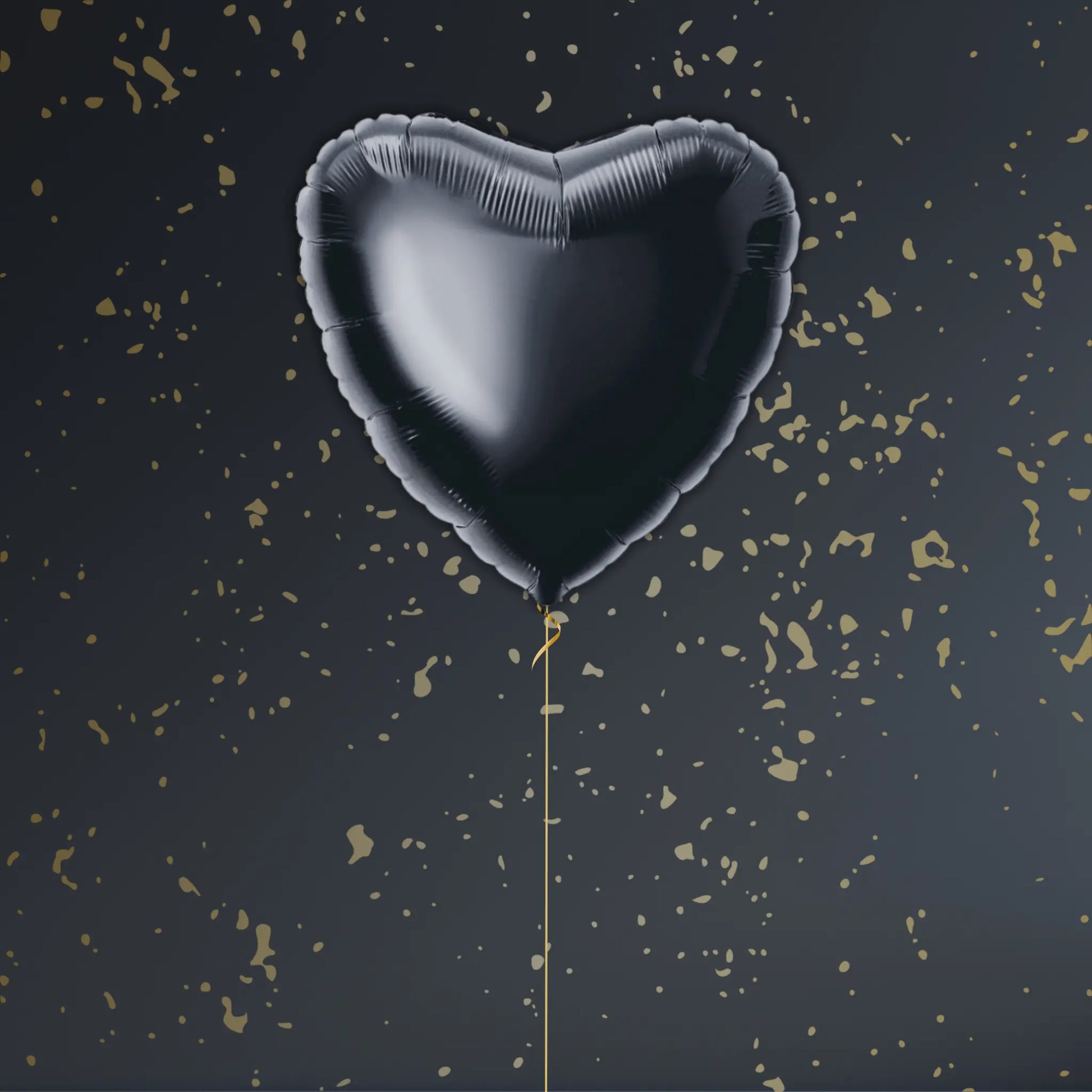 Black Heart Balloon Package - Helium Filled