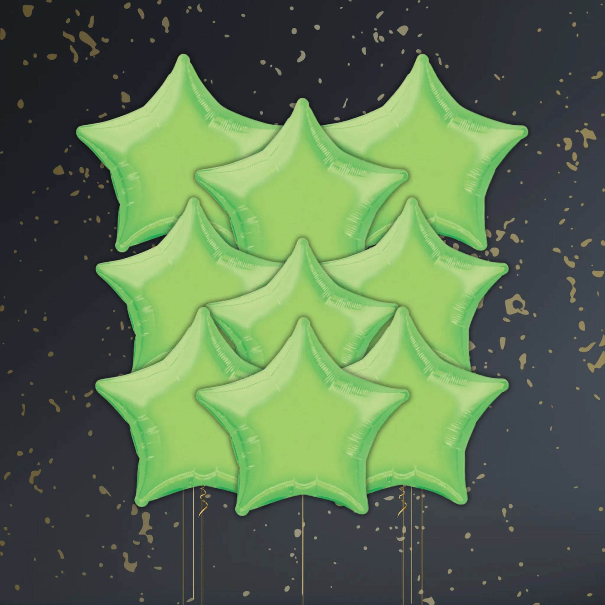 Lime Green Star Balloon Package - Helium Filled