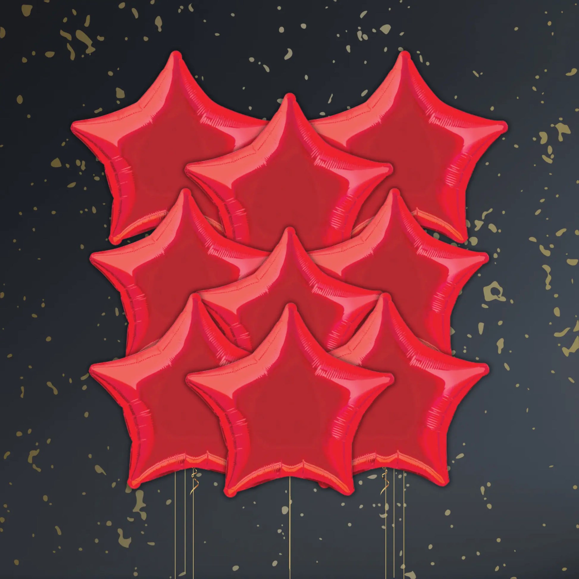 Red Star Balloon Package - Helium Filled