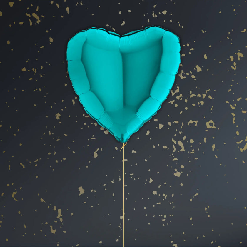 Tiffany Blue Heart Balloon Package - Helium Filled