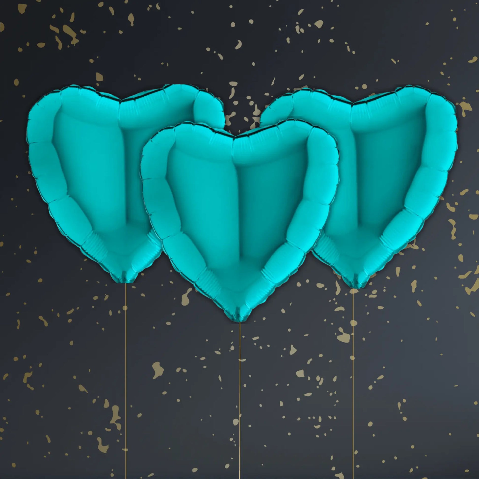 Tiffany Blue Heart Balloon Package - Helium Filled