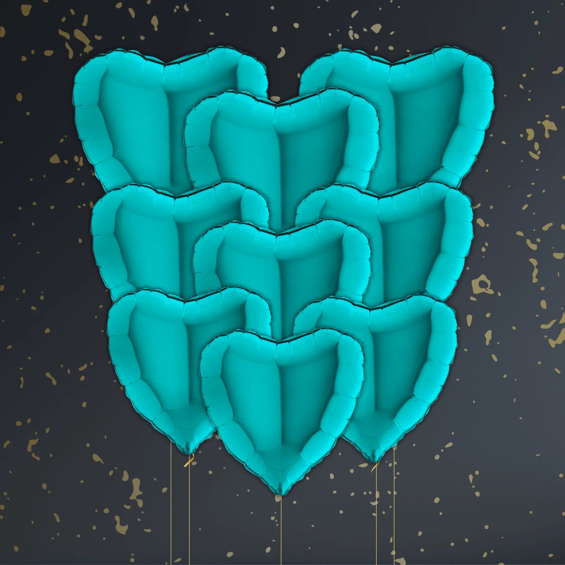 Tiffany Blue Heart Balloon Package - Helium Filled