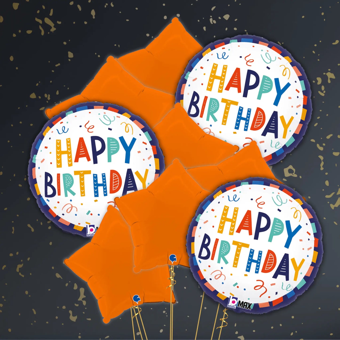 18" Vibrant Fun Birthday Foil Balloon – Single or Balloon Bouquet | The Party Hut