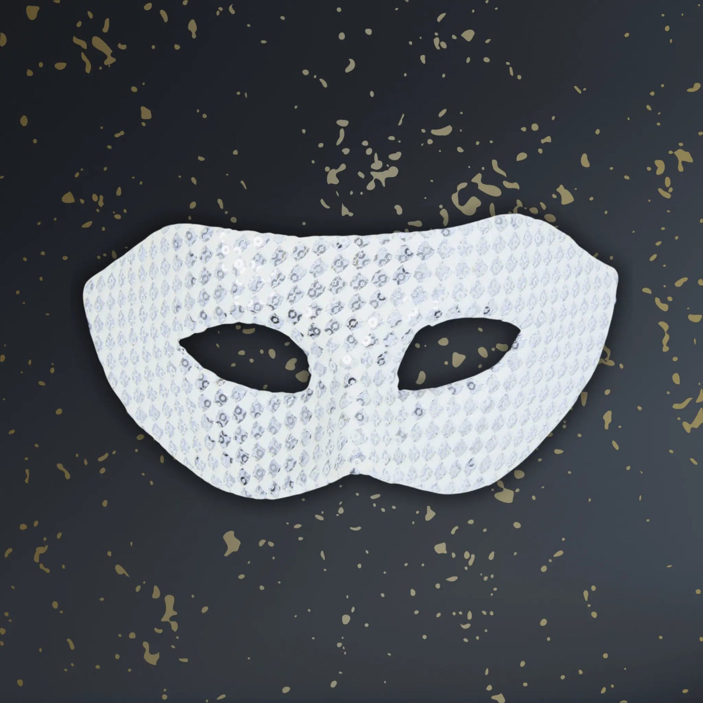 White Sequin Eye Mask – Elegant Masquerade & Fancy Dress Accessory | The Party Hut