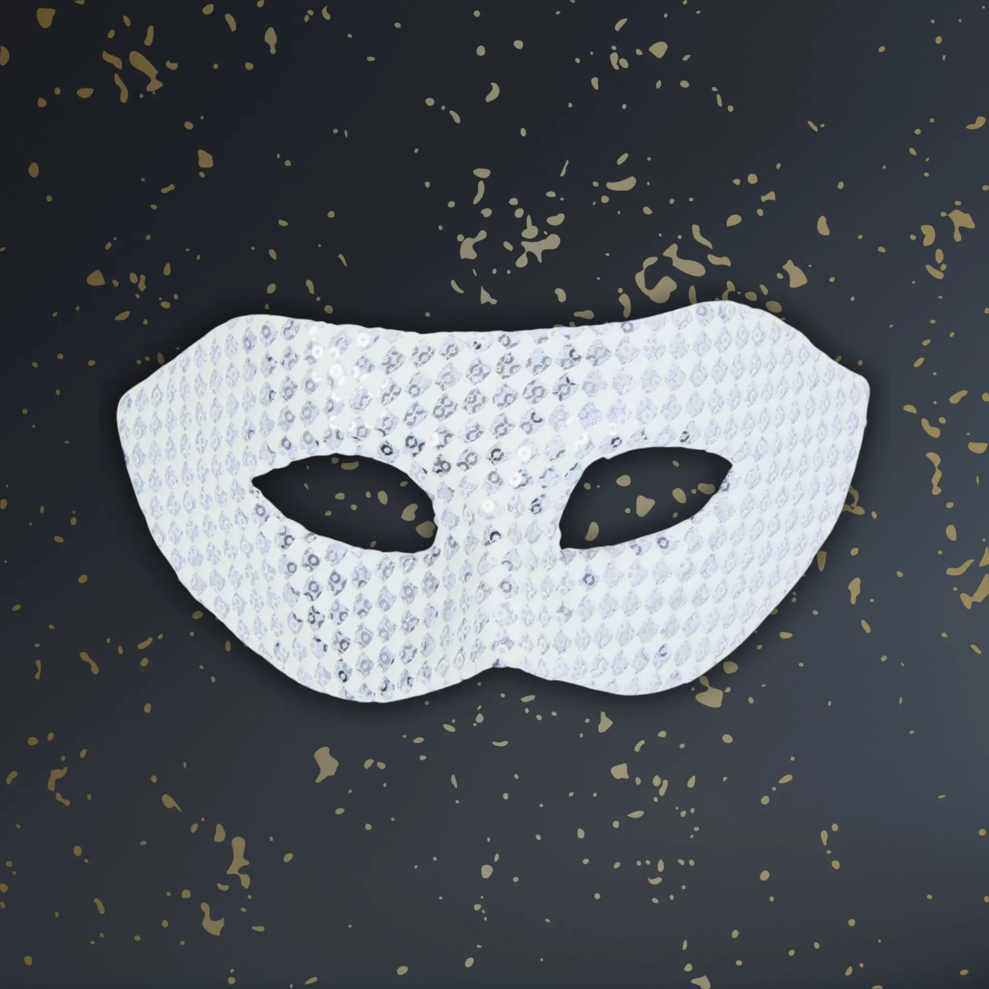 White Sequin Eye Mask