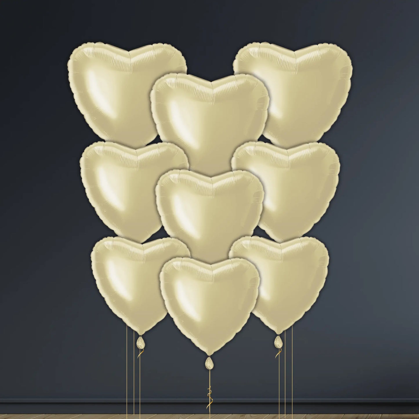 🎈 18" Champagne Gold Heart Foil Balloons – Elegant & Timeless Decor 🌟 | The Party Hut