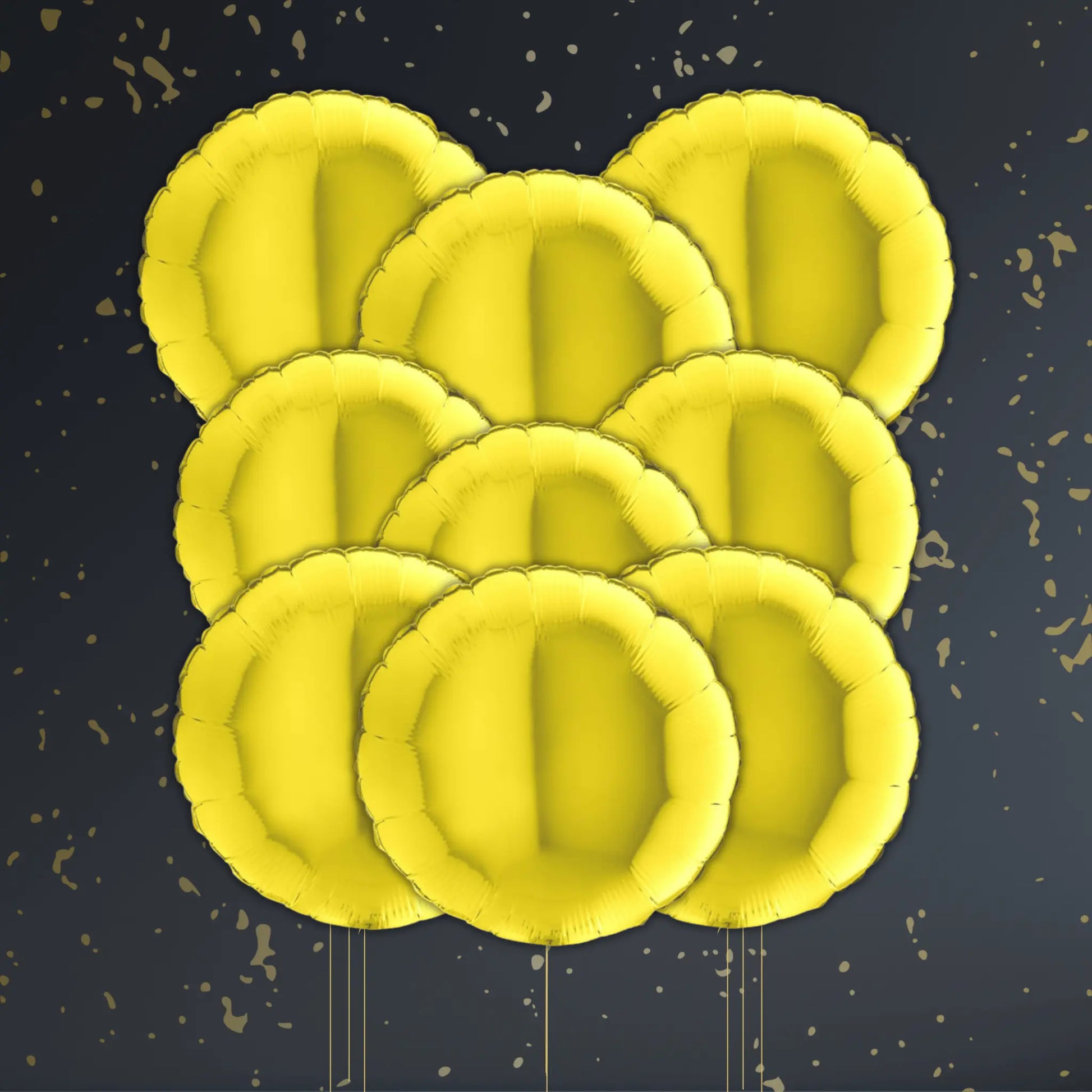 Yellow Round Balloon Package - Helium Filled