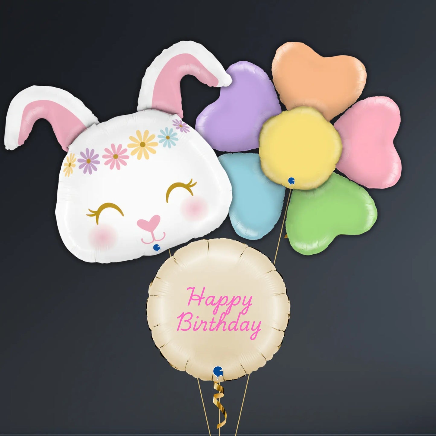 Adorable Bunny & Pastel Flower Balloon Package - Birthday Balloons | The Party Hut Cheltenham