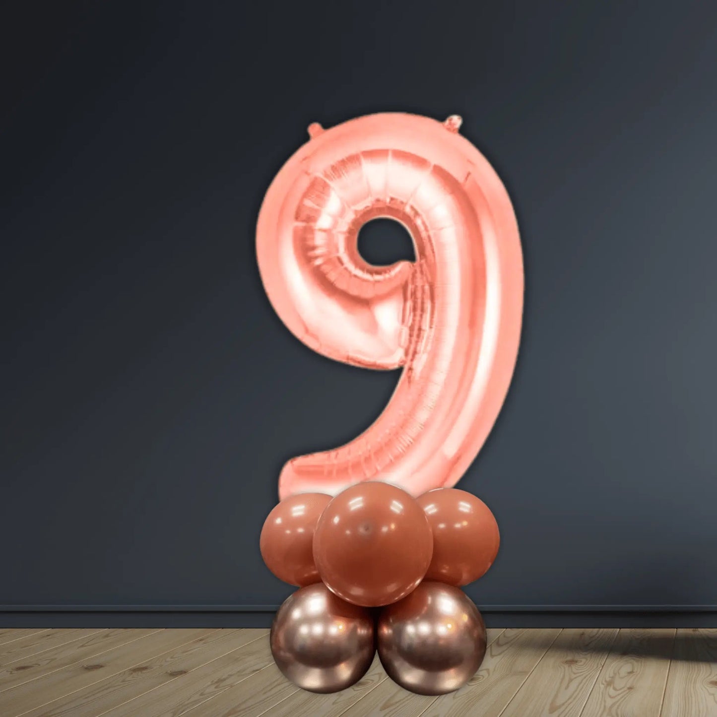 Basic Rose Gold Number Balloon Stacks | The Party Hut Cheltenham