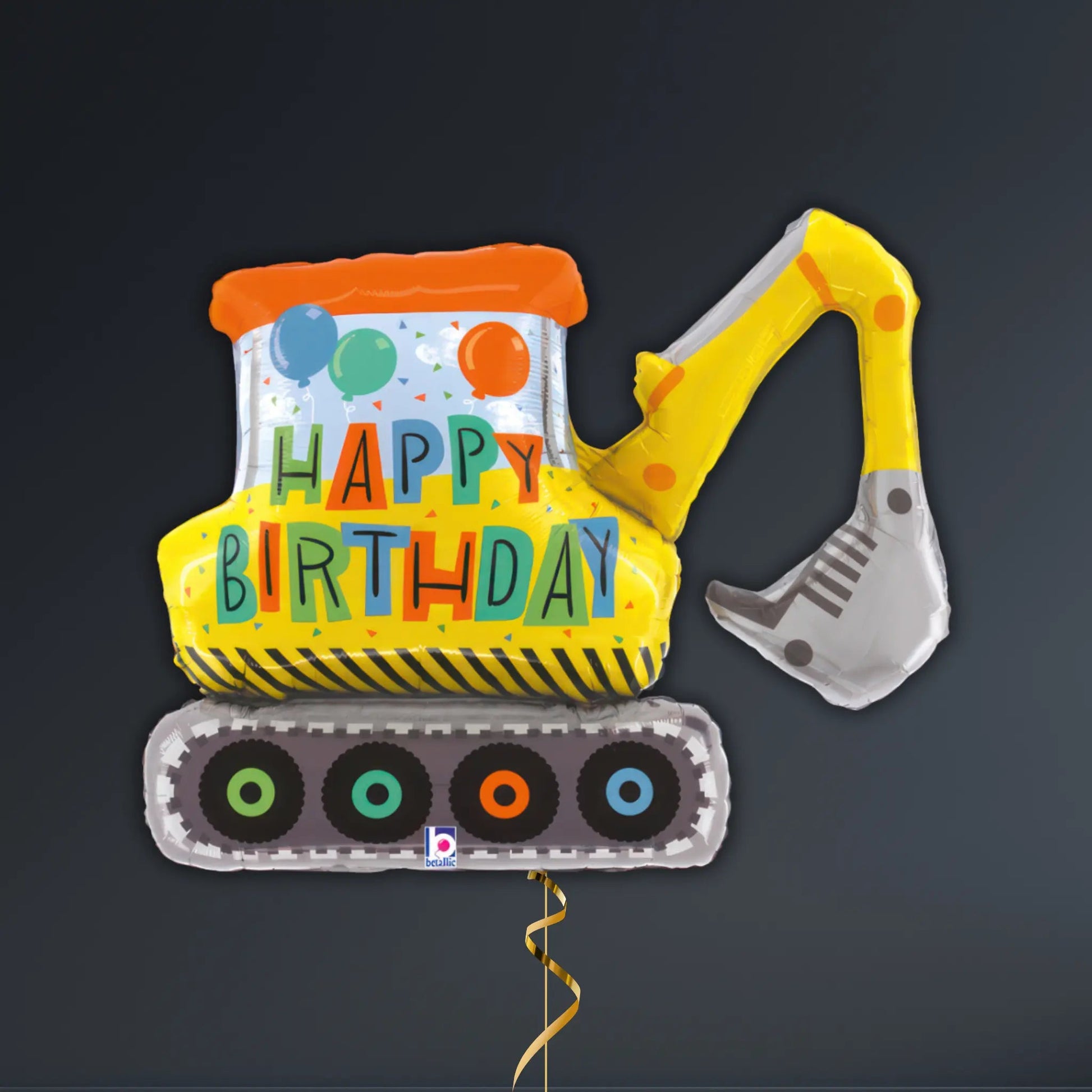 Birthday Construction Digger Balloon Package – 31" Helium Filled