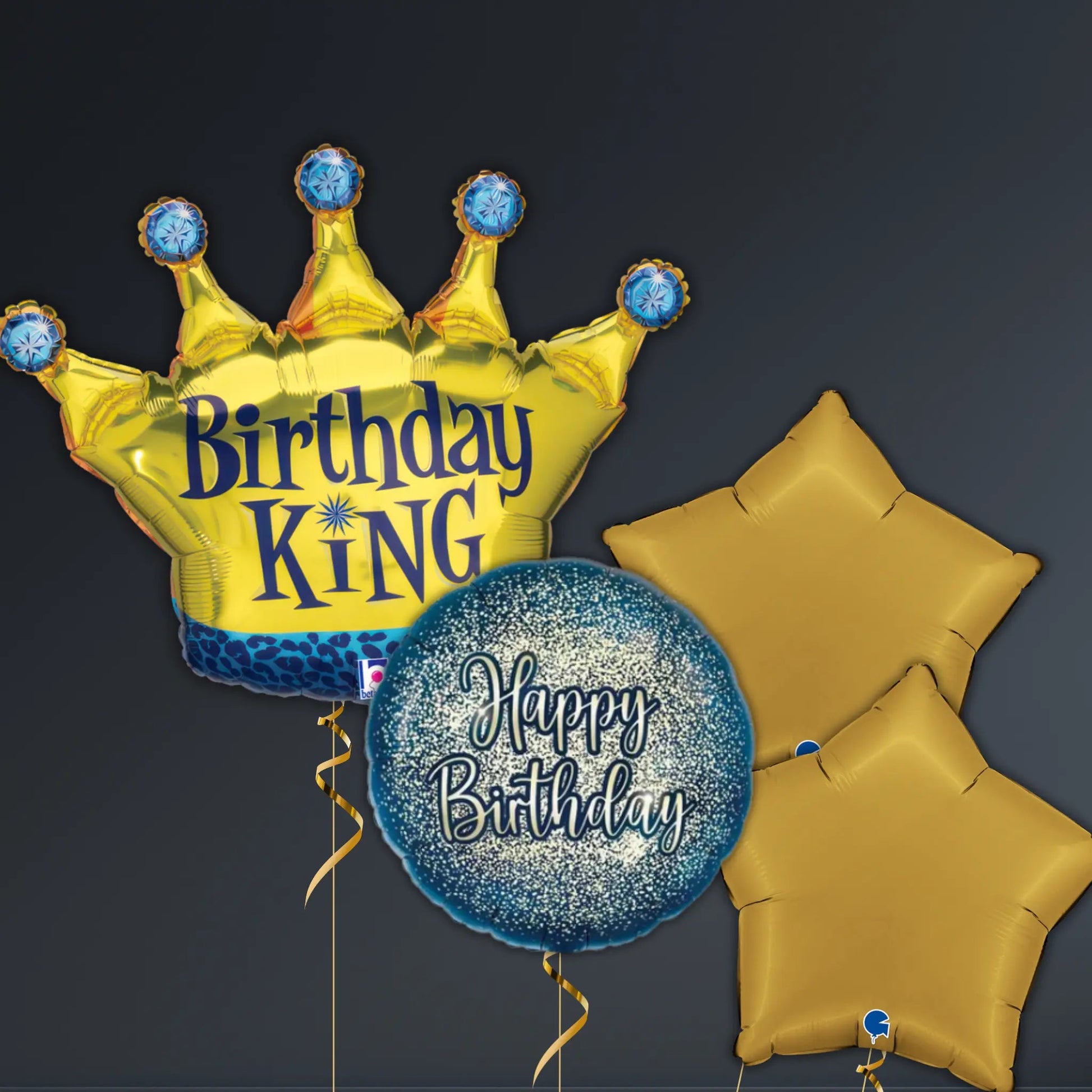 Birthday King Balloon Package – 30" Helium Filled