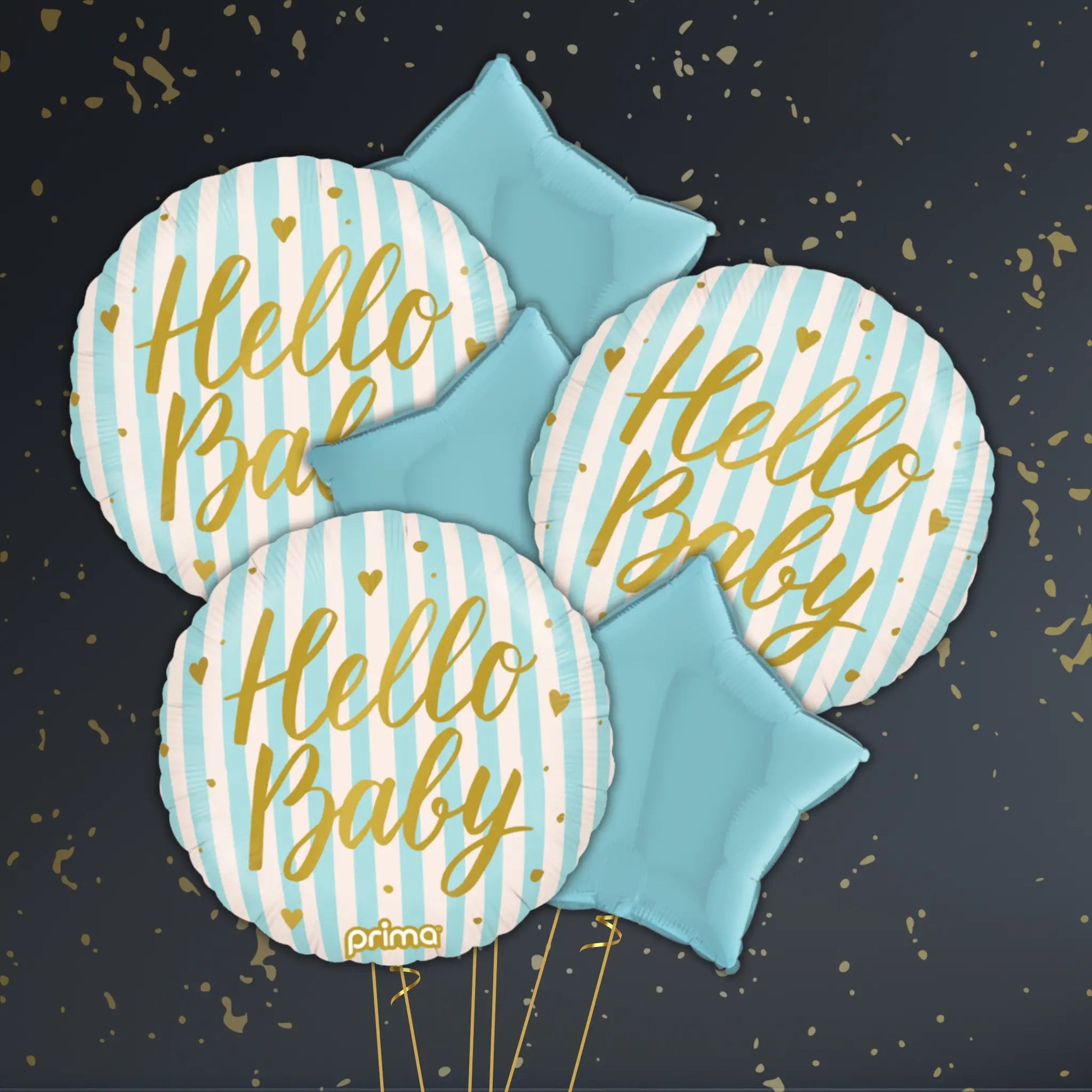 Hello Baby Boy Balloon Package - Helium Filled