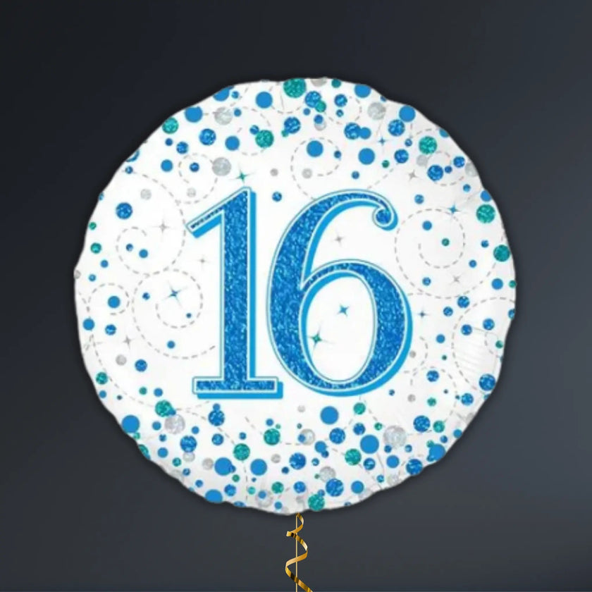 Blue & Silver 16th Birthday Balloon Package – Helium Filled
