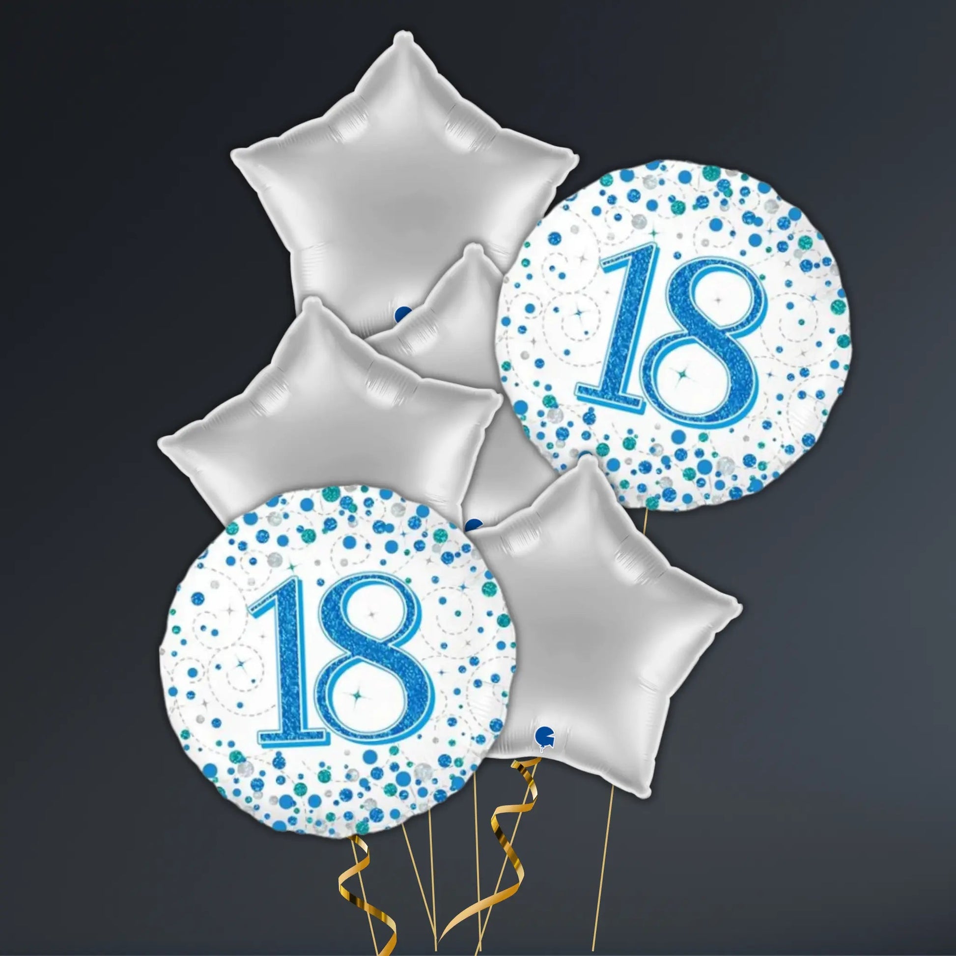 Blue & Silver 18th Birthday Balloon Package – Helium Filled